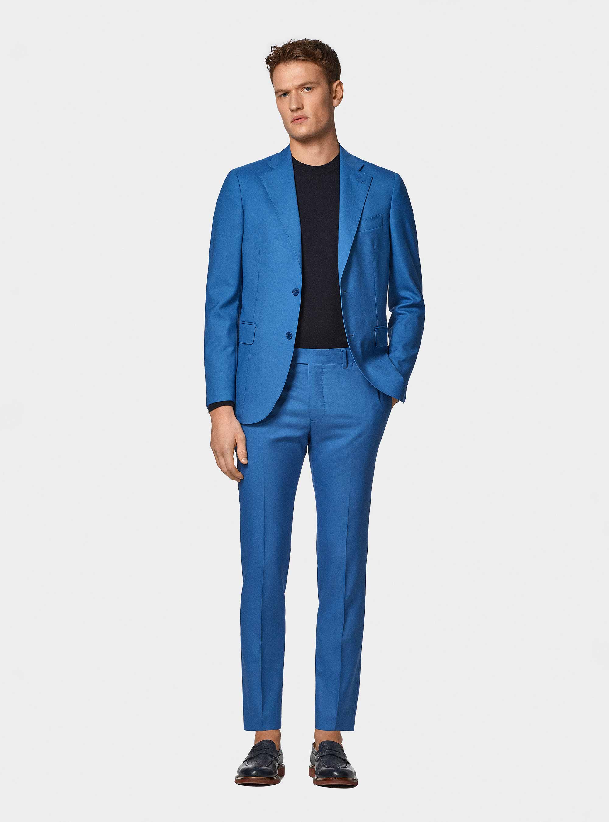 Abito ceruleo in pura lana Vitale Barberis Canonico, 