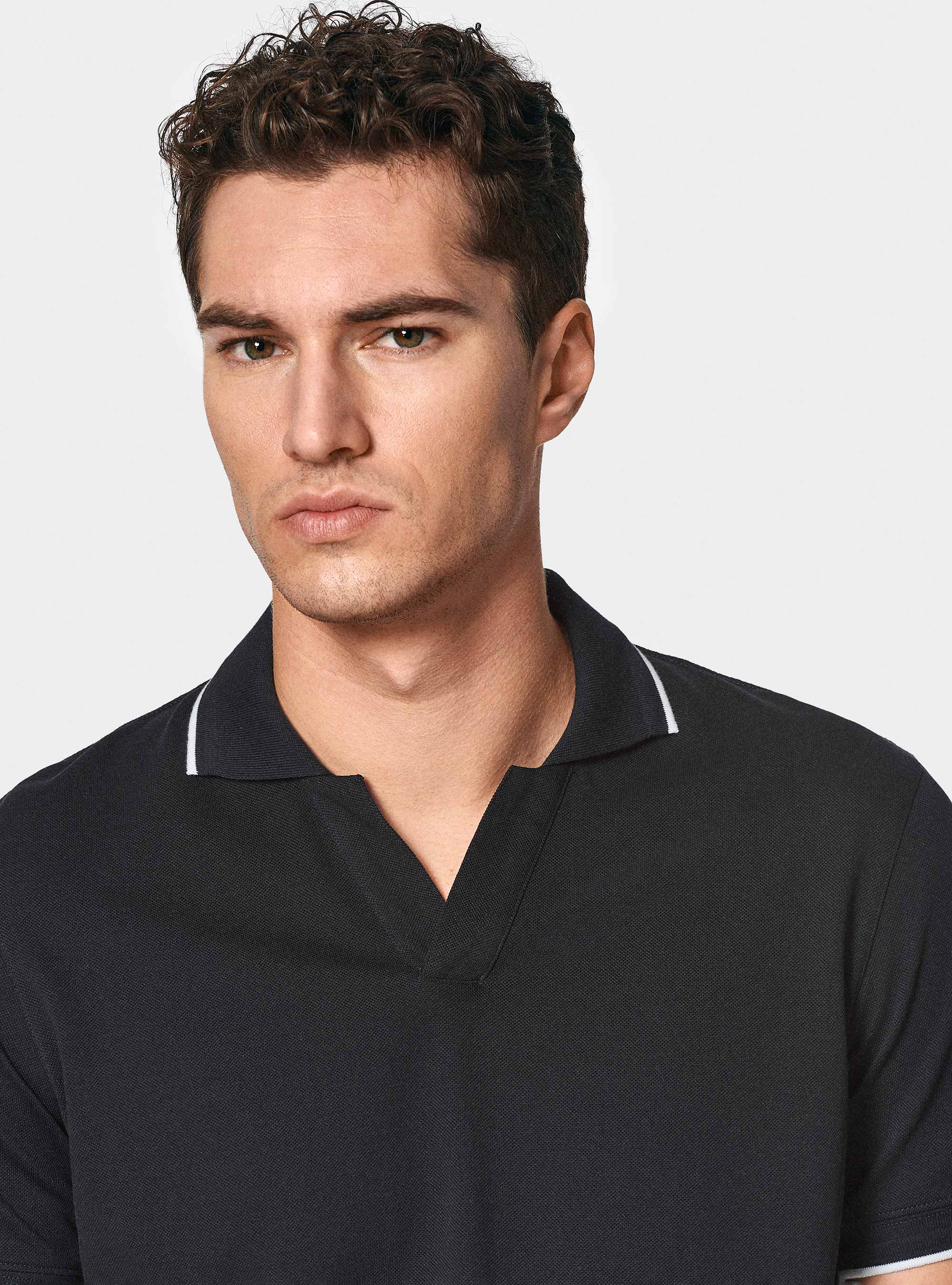 Polo GT01 de piqu&eacute; el&aacute;stico sin botones, AZUL MARINO