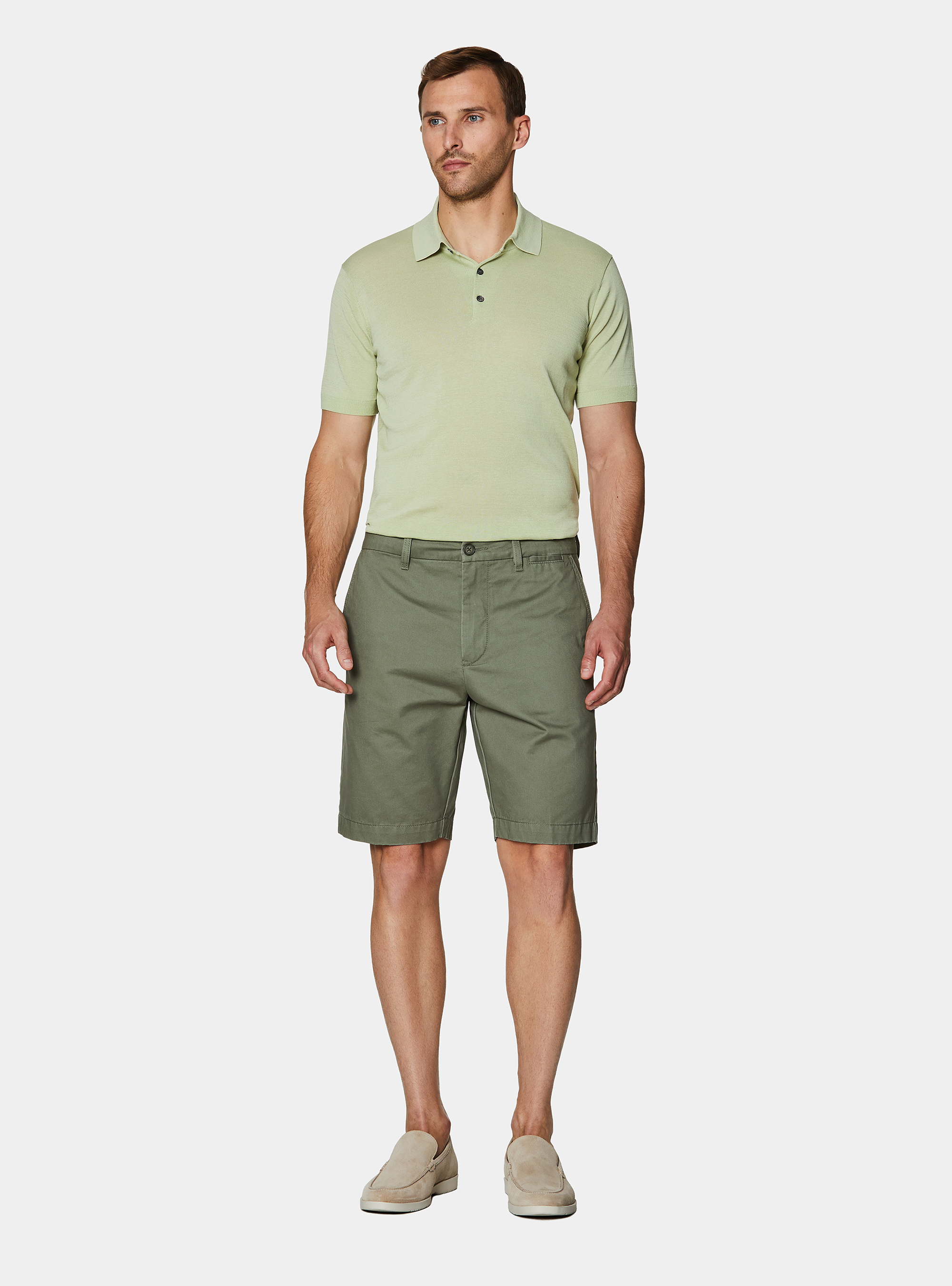 Bermudas de algod&oacute;n twill, SALVIA 0602C