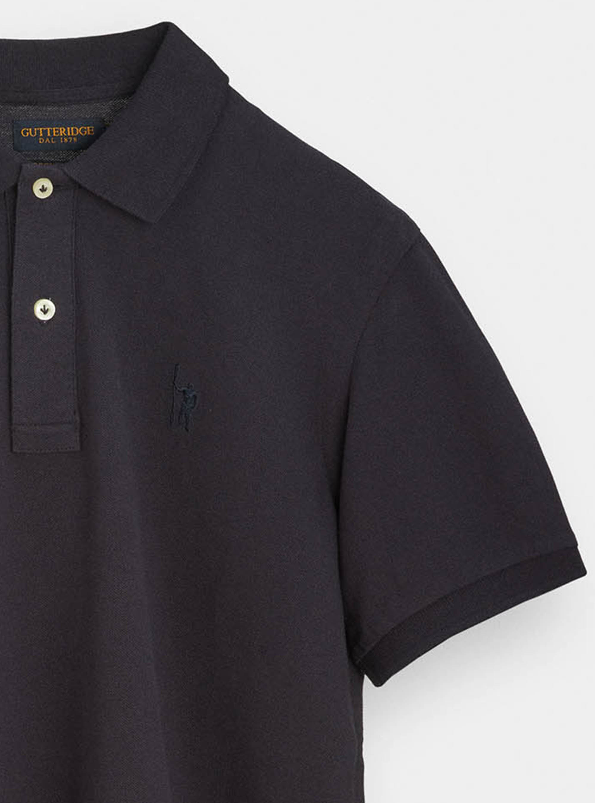 Polo classica con ricamo, BLU NAVY