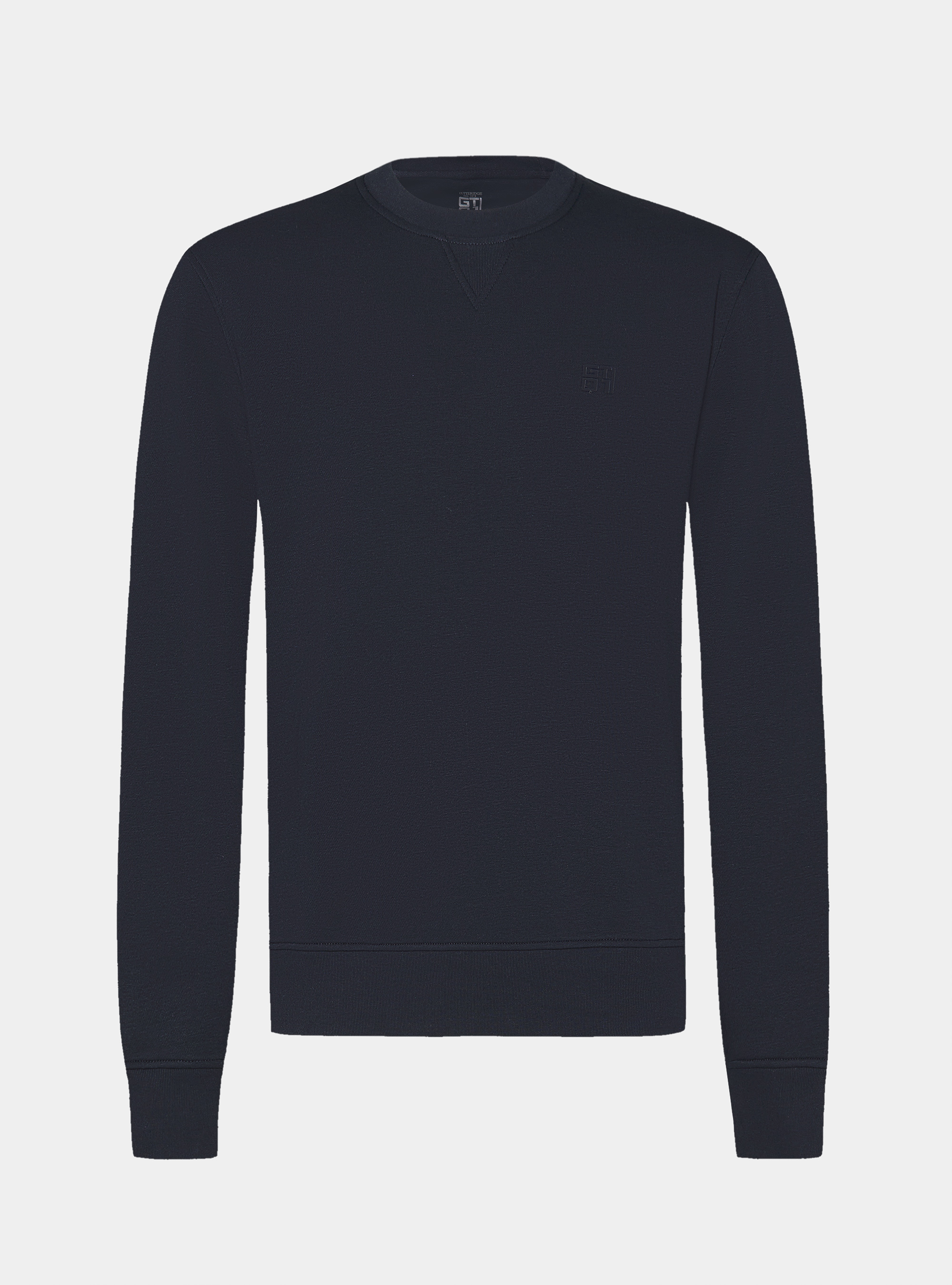 Crew neck sweatshirt with rubberised logo GT01, NAVY BLUE