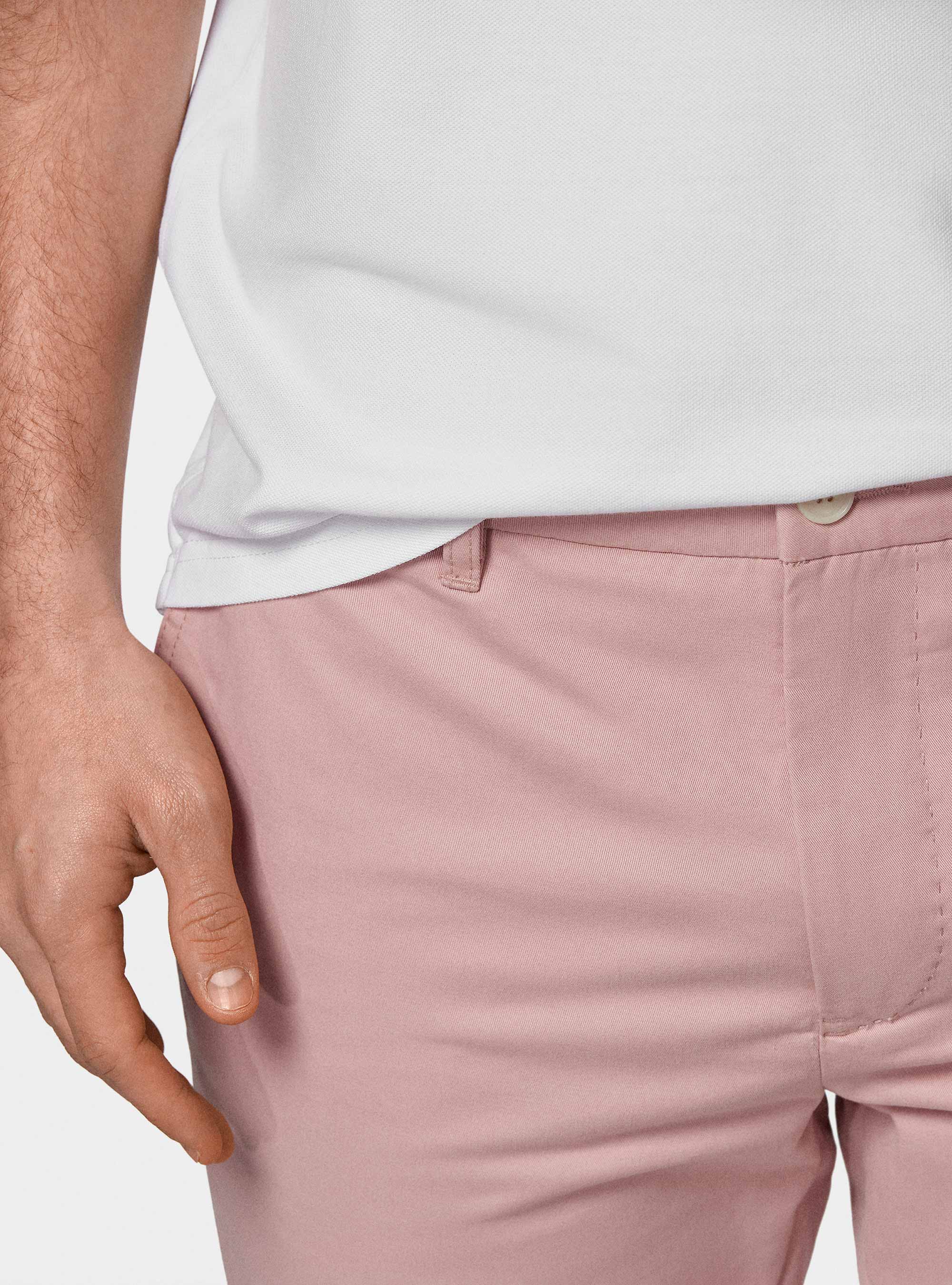 Cotton twill bermuda shorts, 0441C ROSA SCURO