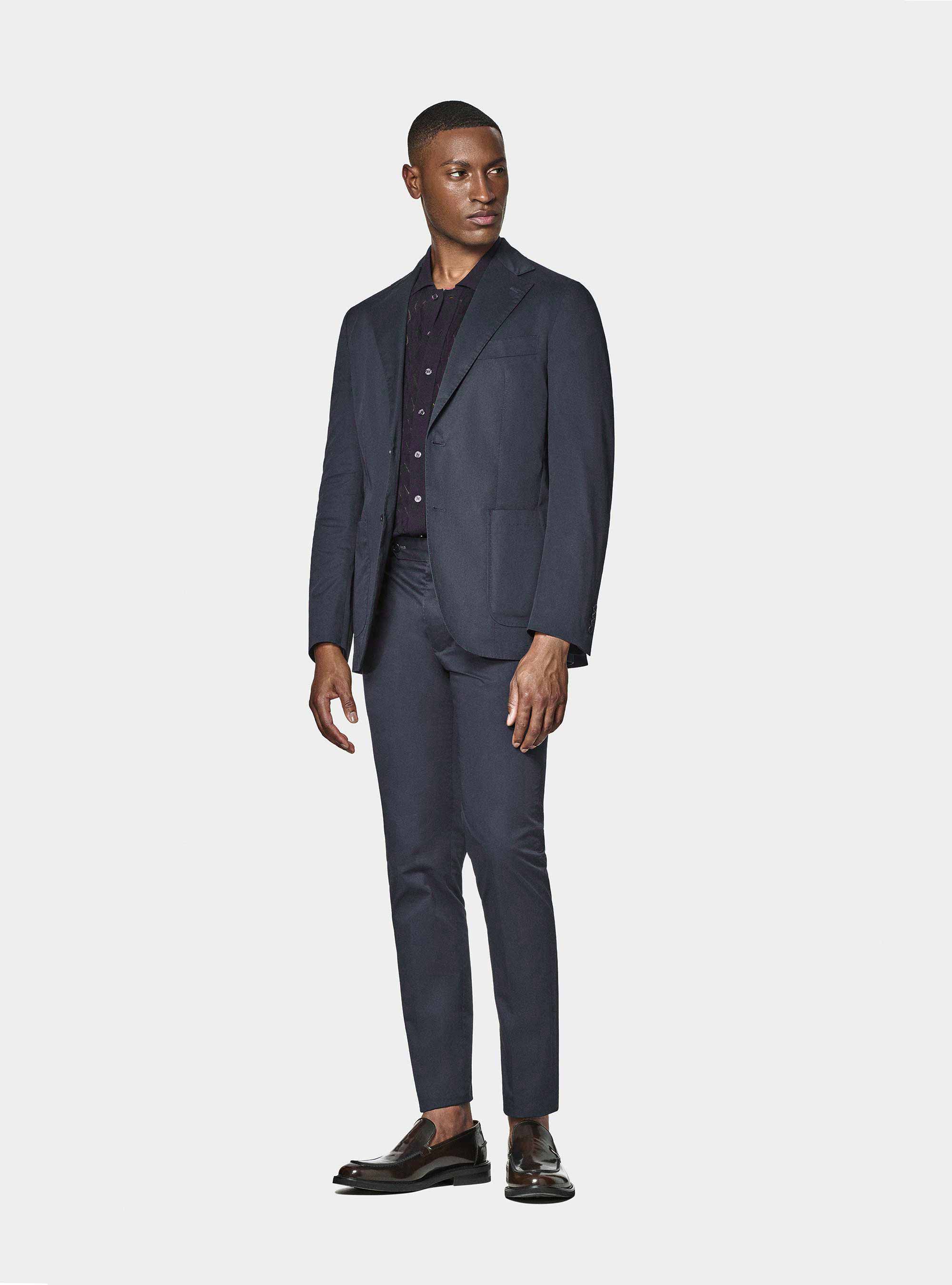 Giacca in cotone popeline, BLU NAVY