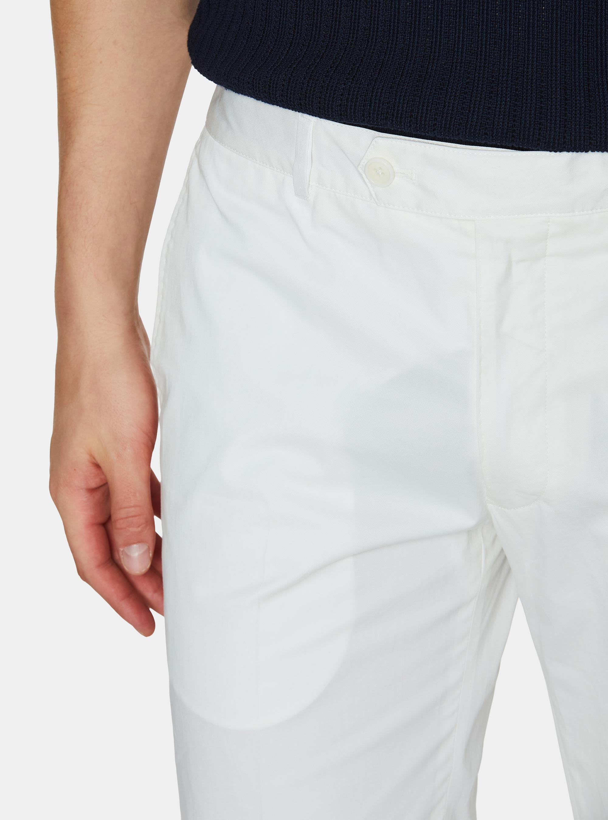 Lightweight twill slim fit chino trousers, WHITE