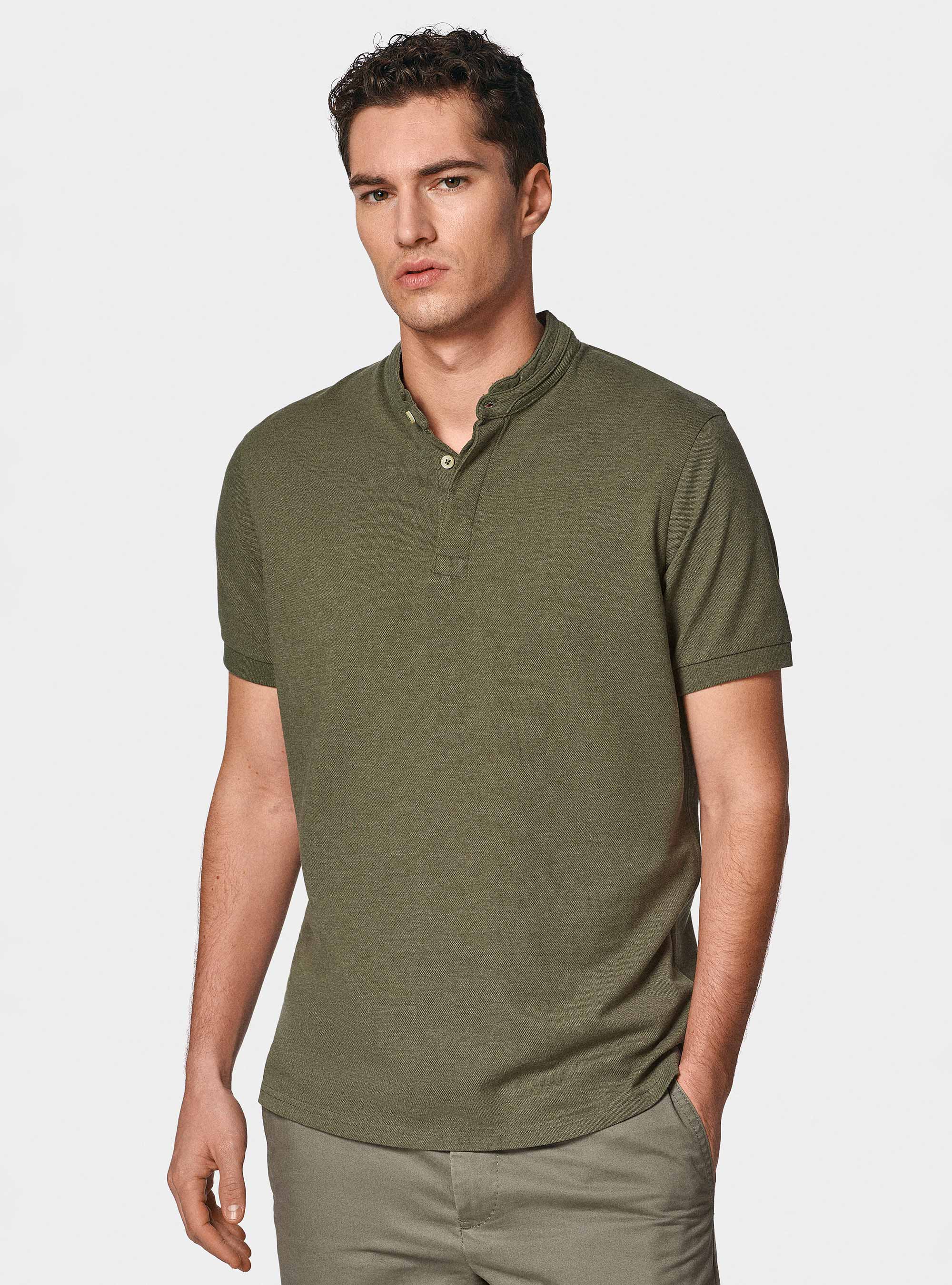 Korean pique polo shirt, SALVIA 0602C