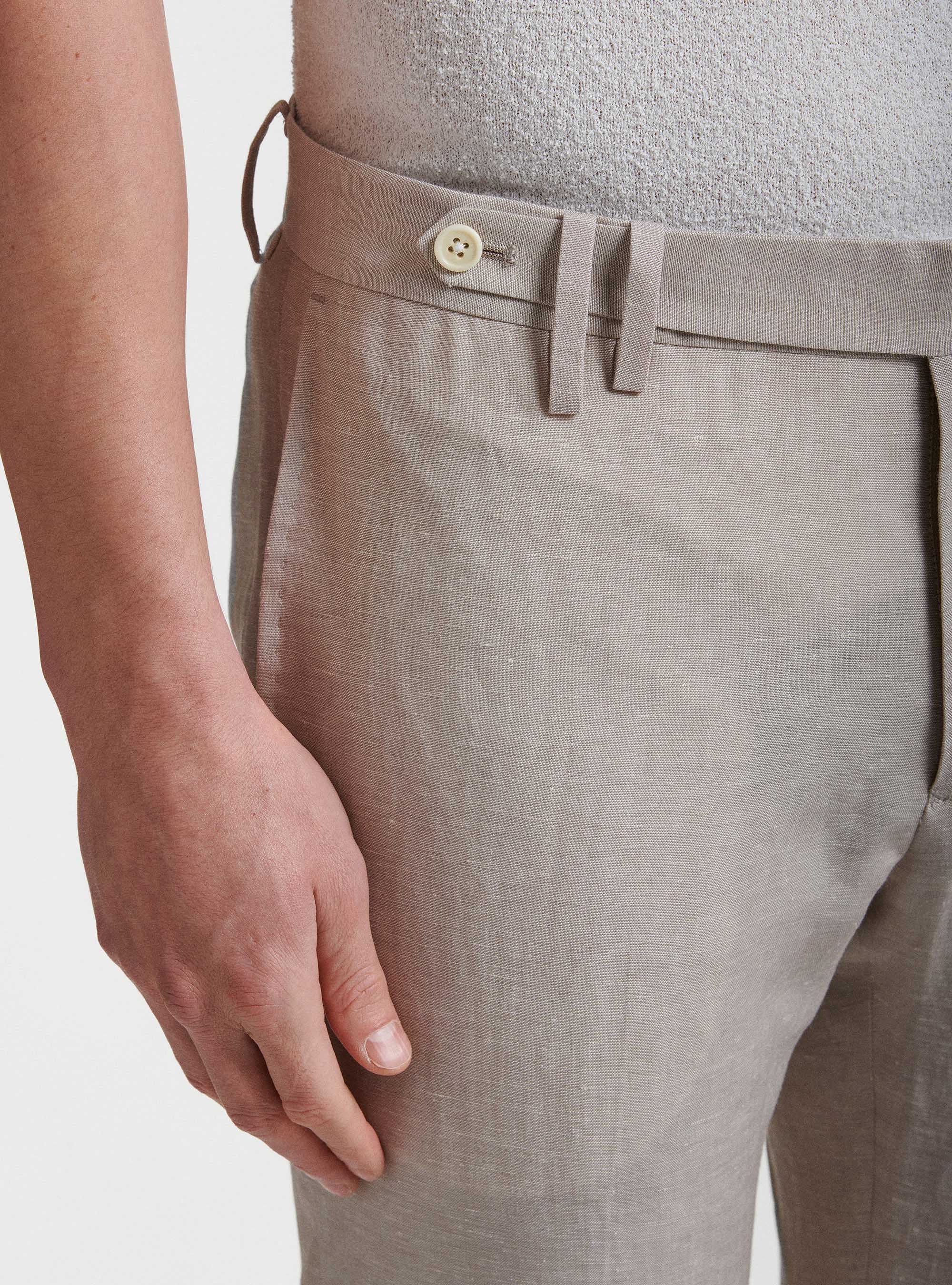 Pantaloni per abito in lana e lino DUEMILAGORI, SABBIA