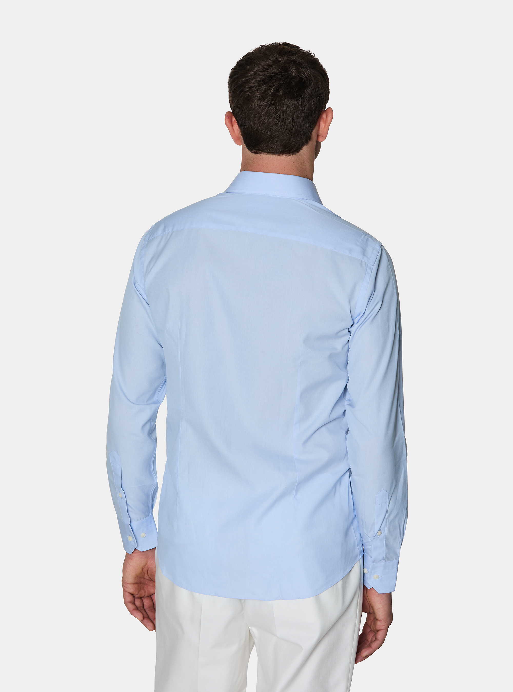 Camisa de algod&oacute;n fil a fil, CELESTE
