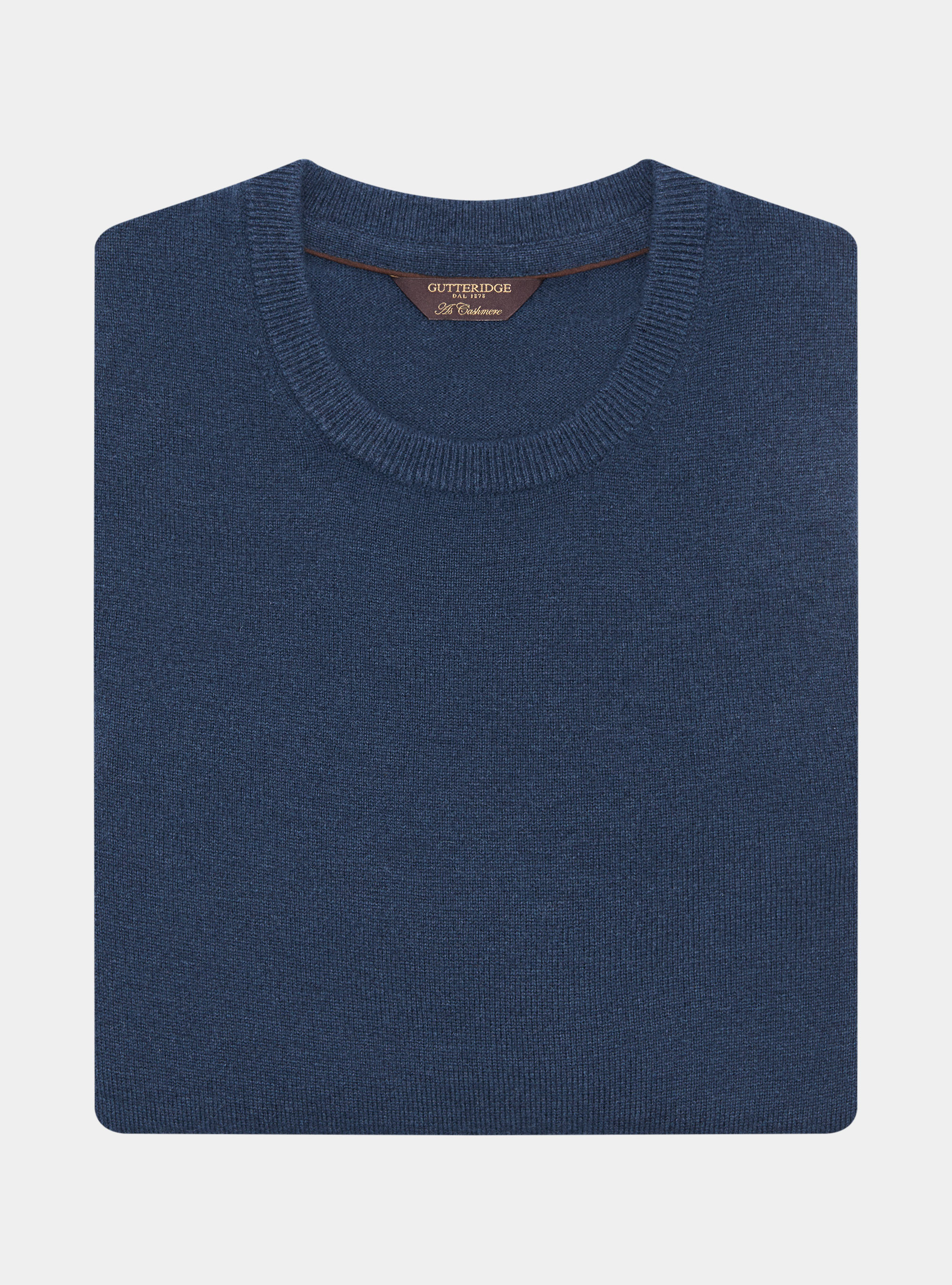 Maglia girocollo in lana lambswool e cashmere, INCHIOSTRO