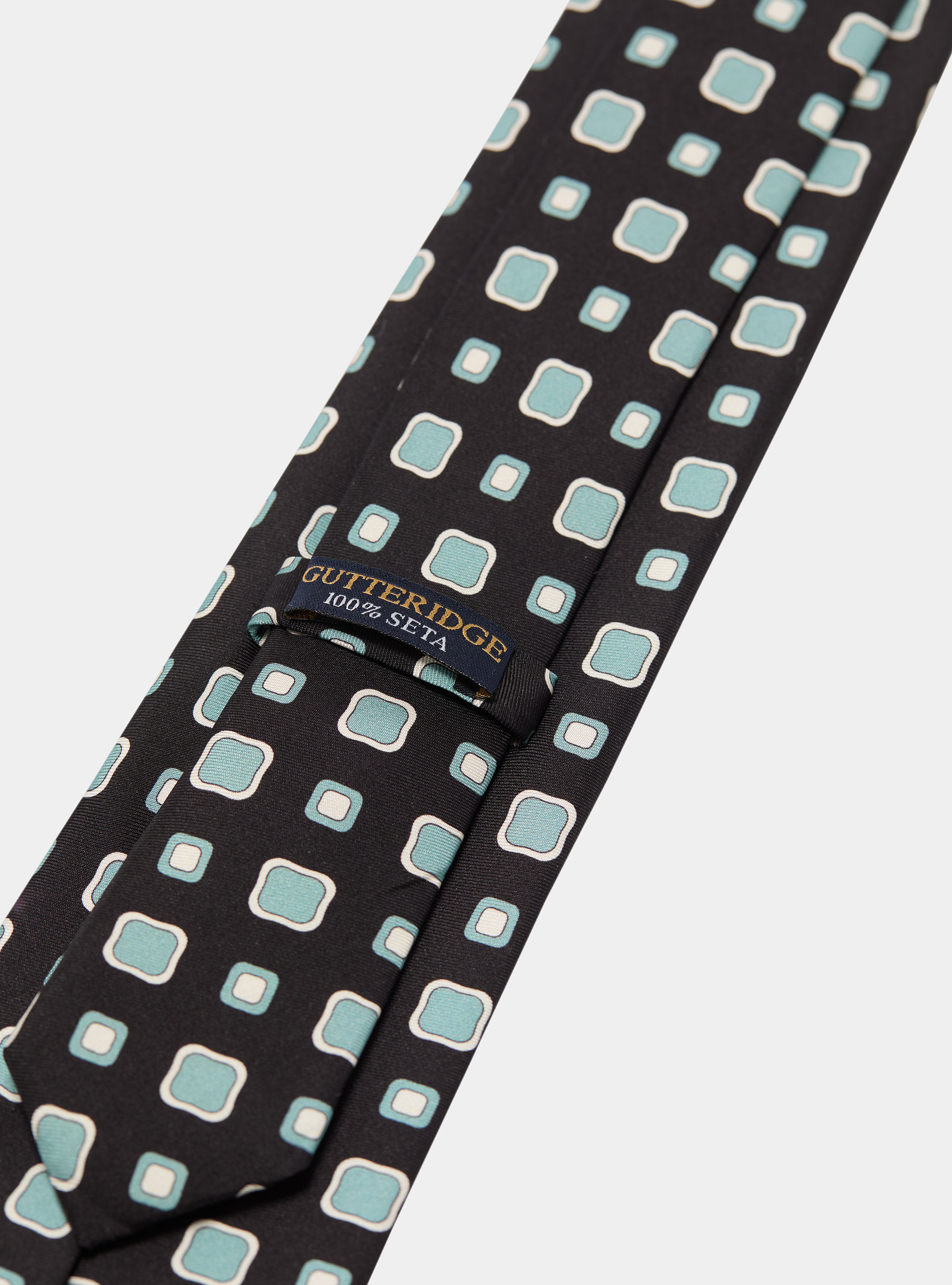 Patterned silk twill tie, NAVY BLUE