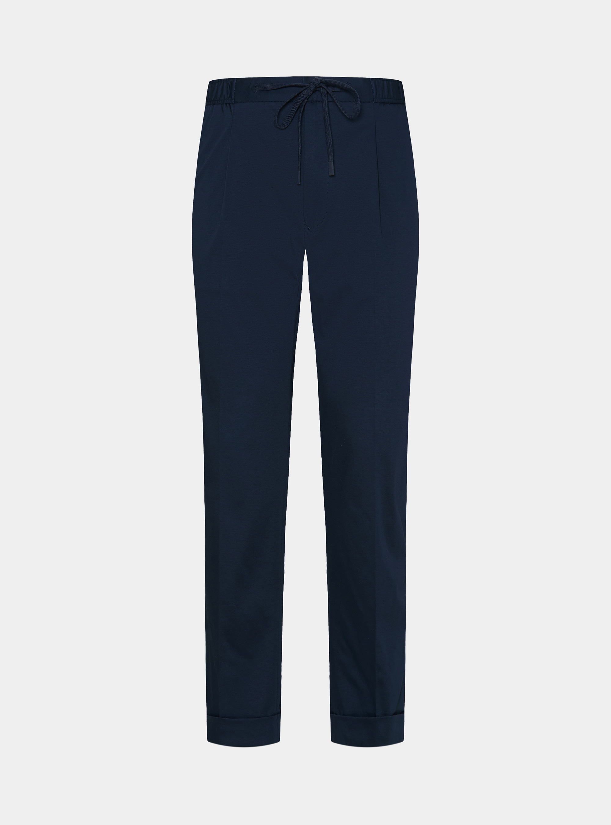 Technical cotton jersey drawstring trousers, NAVY BLUE