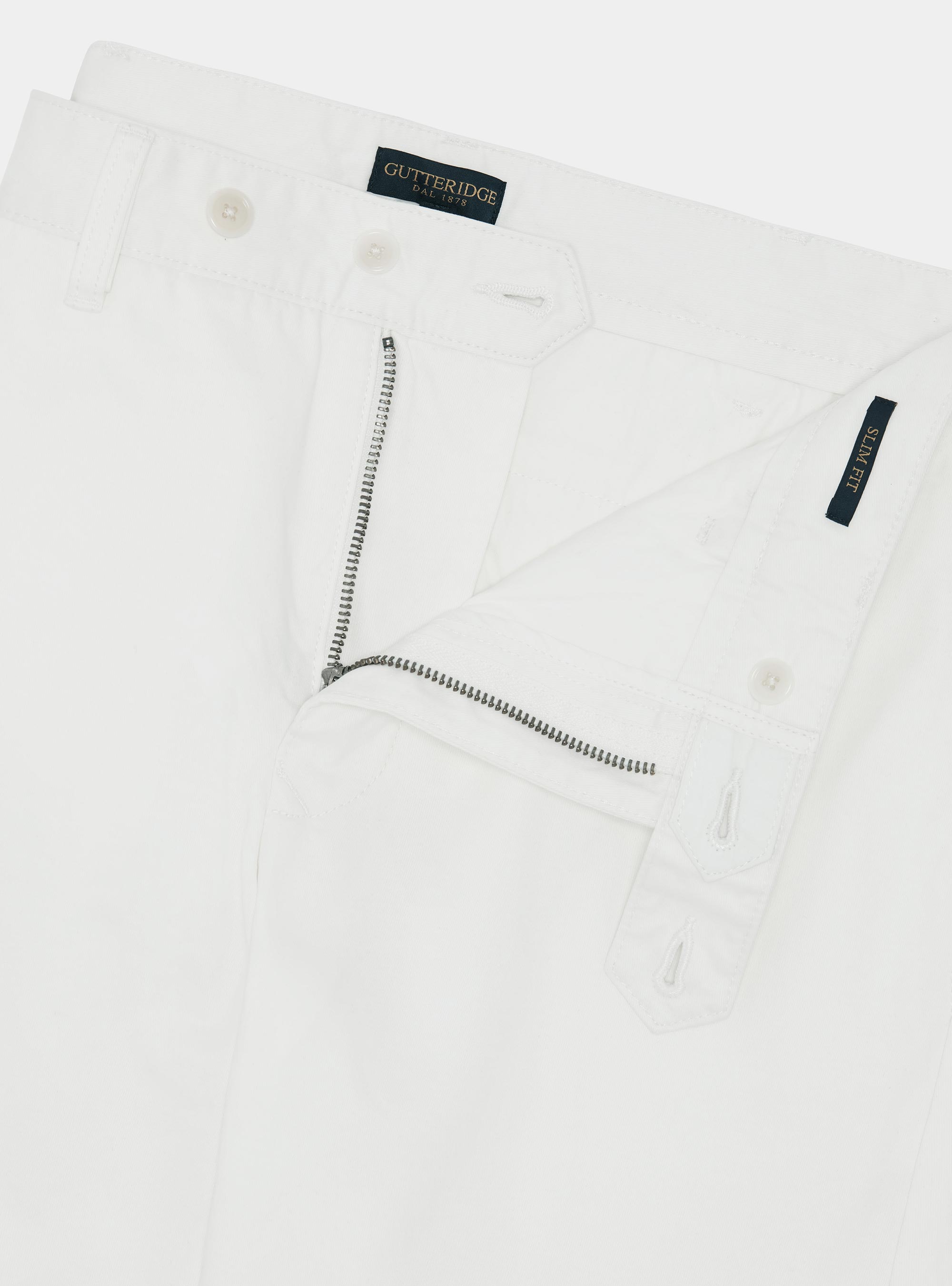 Cotton twill chino trousers, WHITE