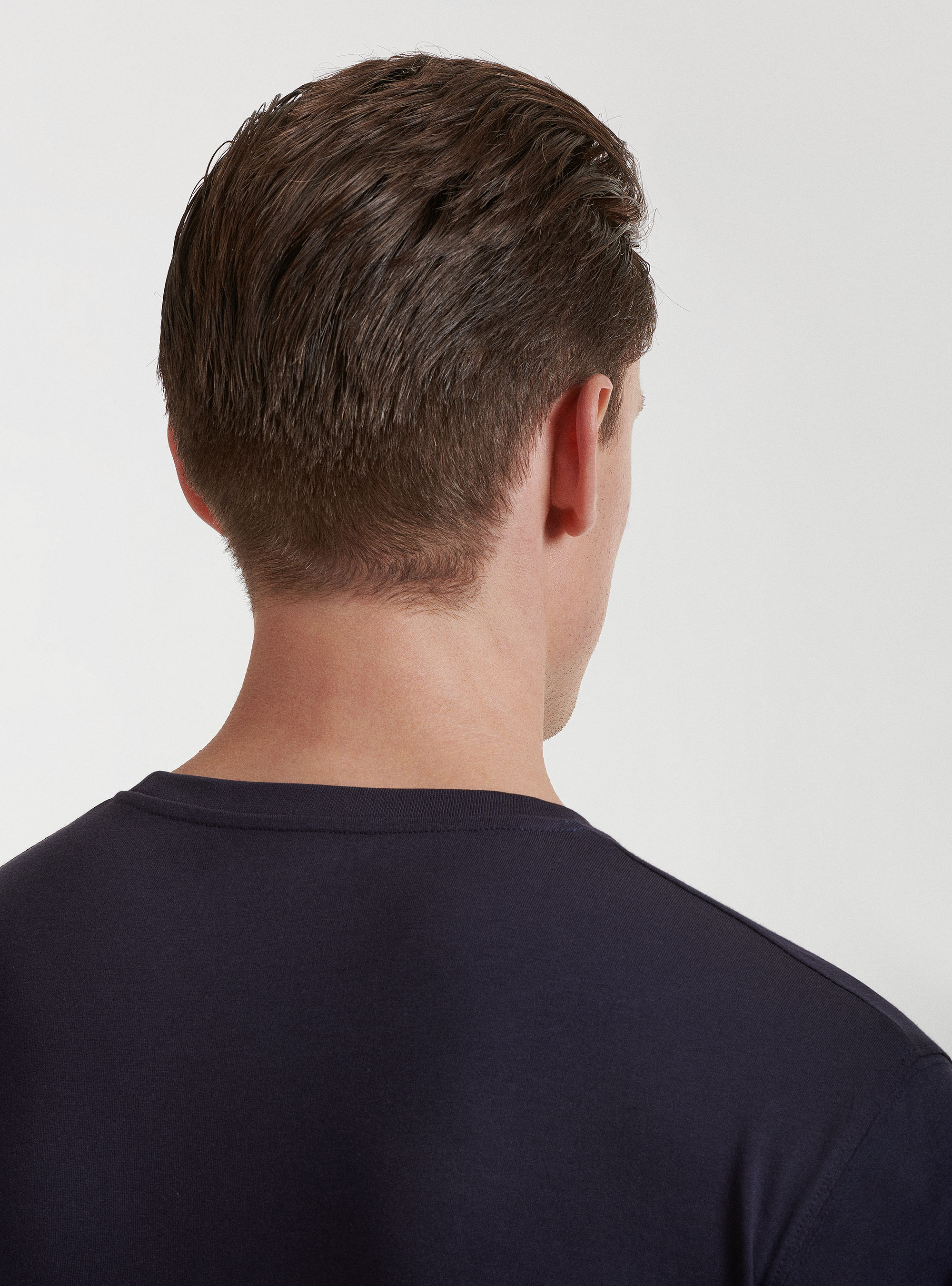 Supima cotton crew-neck T-shirt, NAVY BLUE