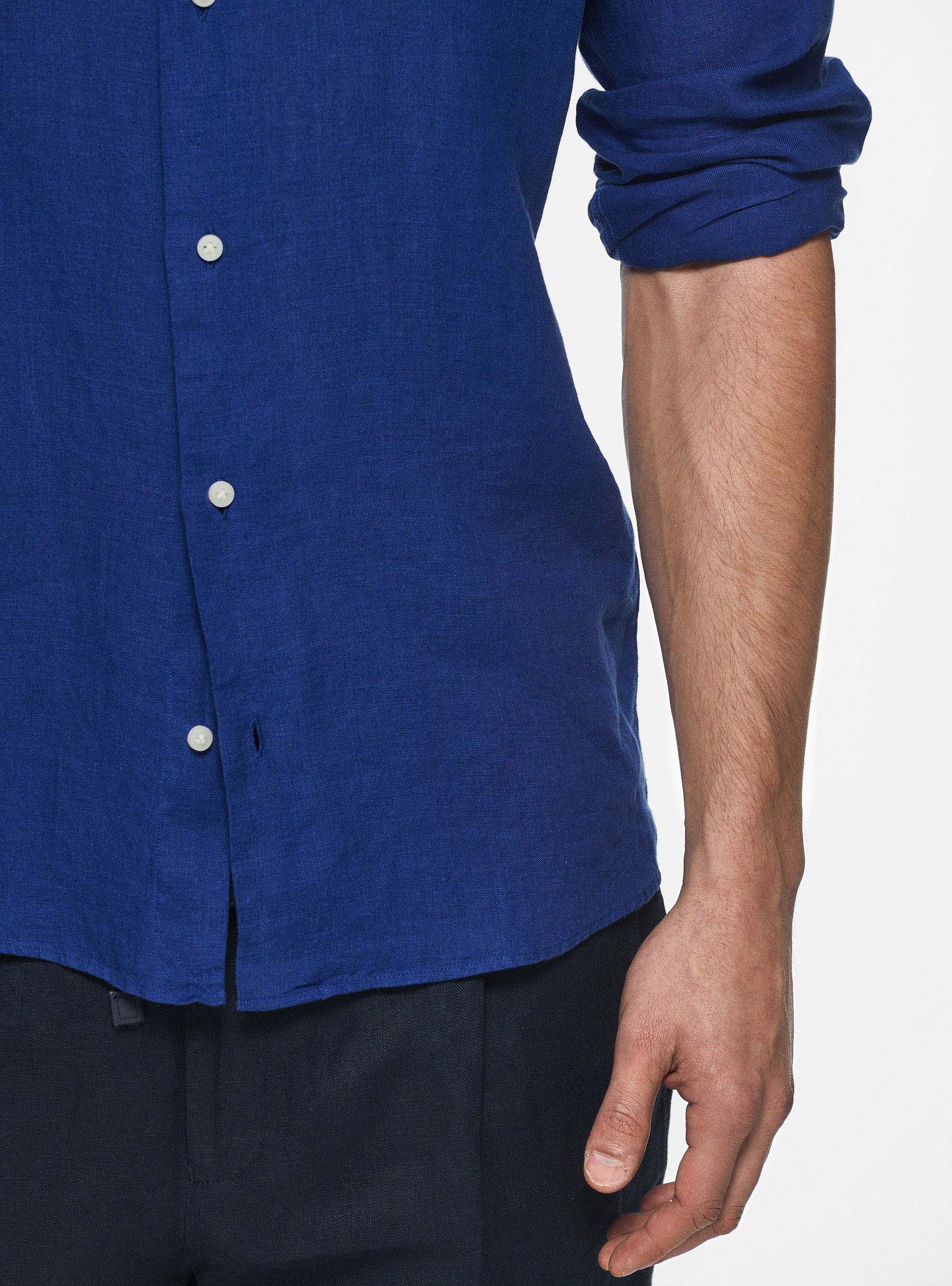 Camicia in puro lino, BLU