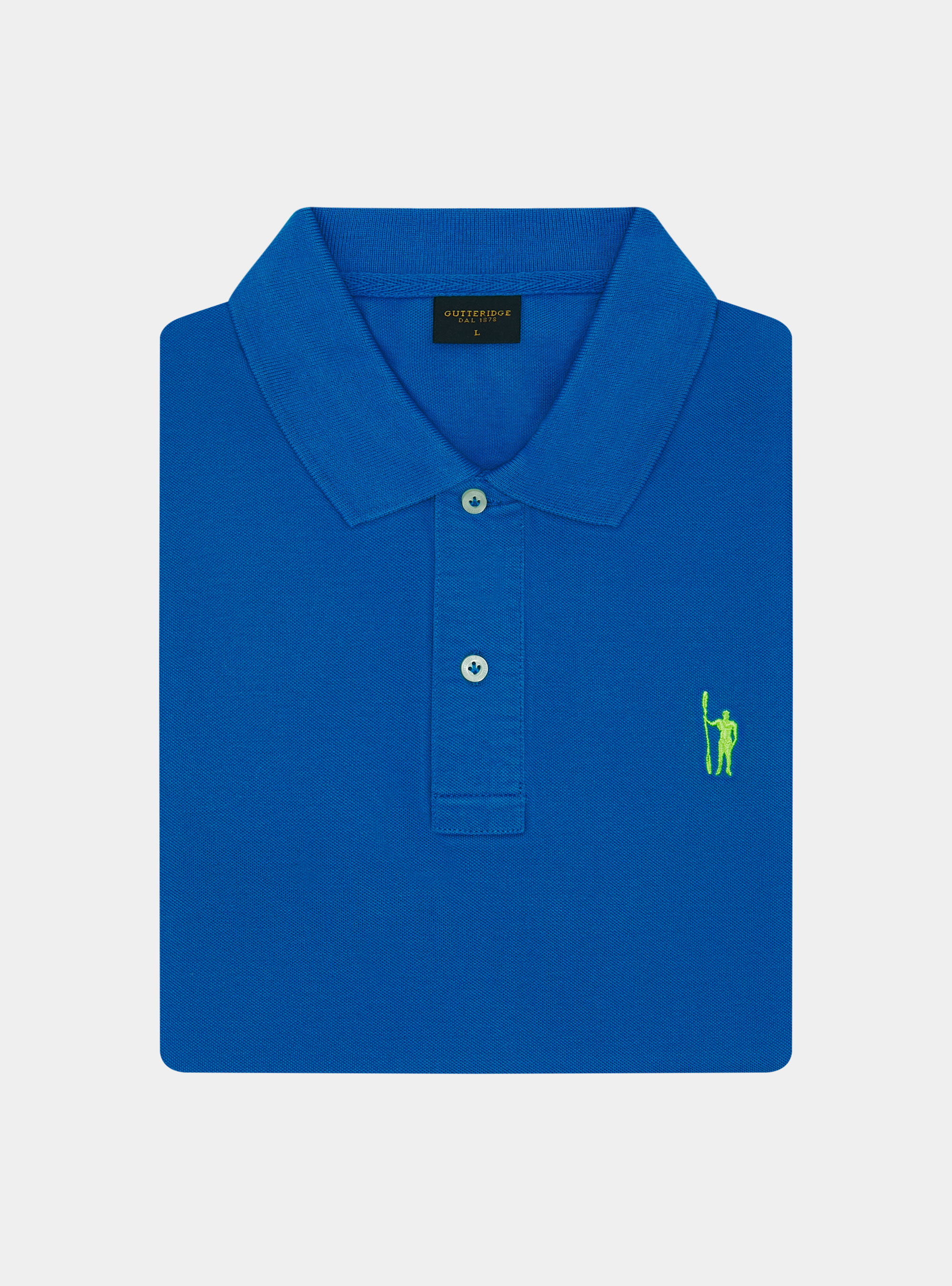 Polo de piqu&eacute; con bordado, AZUL ROYAL