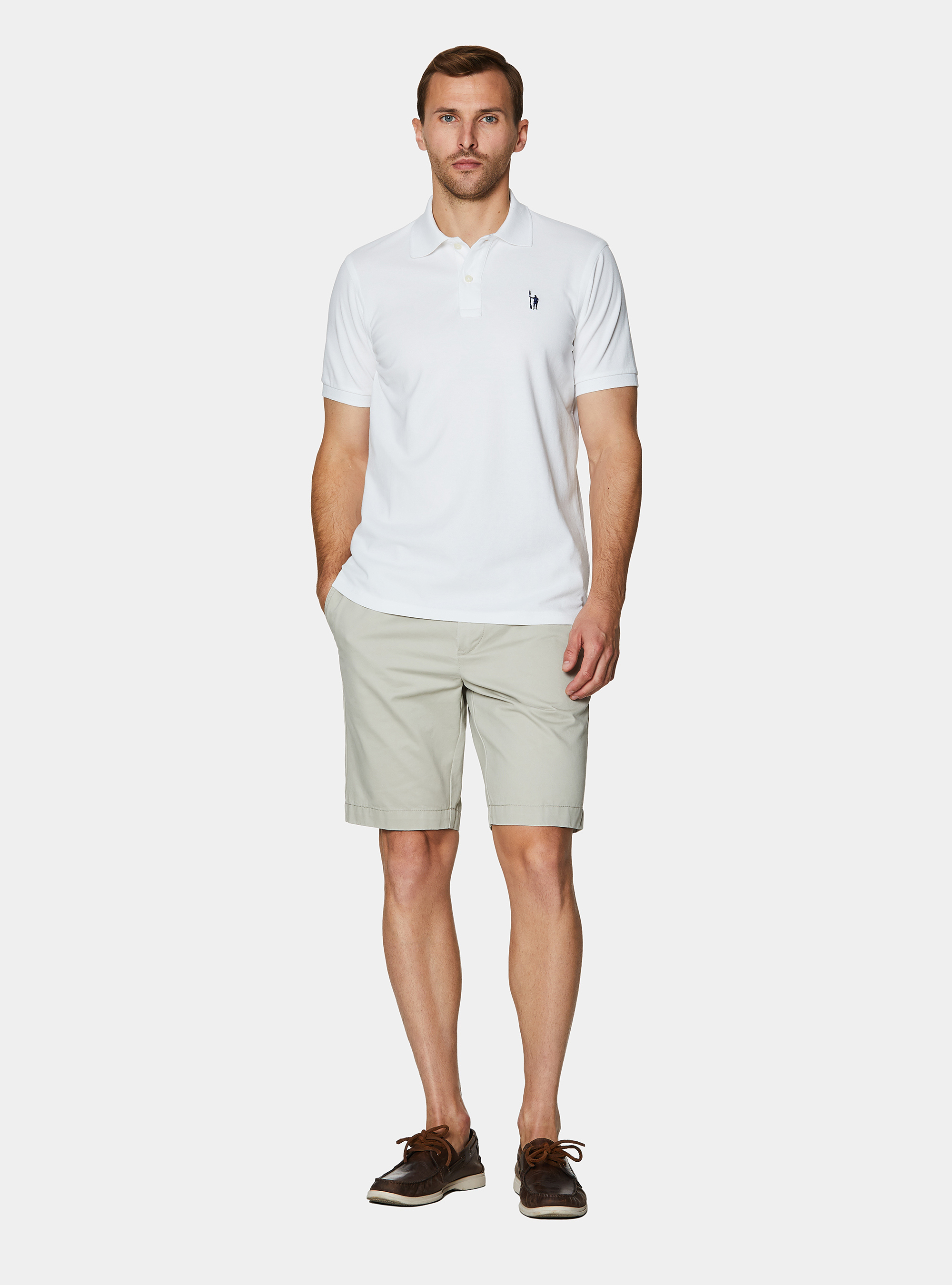 Polo classique en piqu&eacute;, BLANC