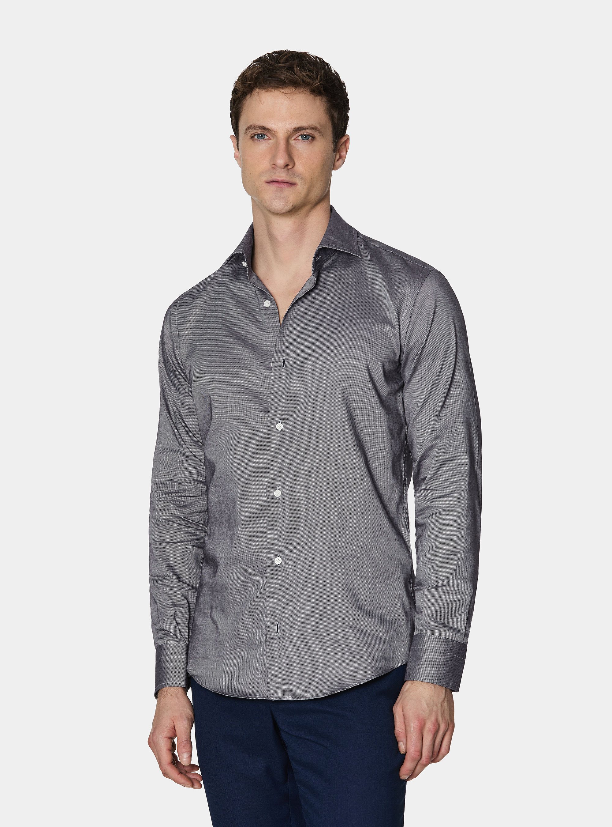 Oxford cotton shirt, NAVY BLUE