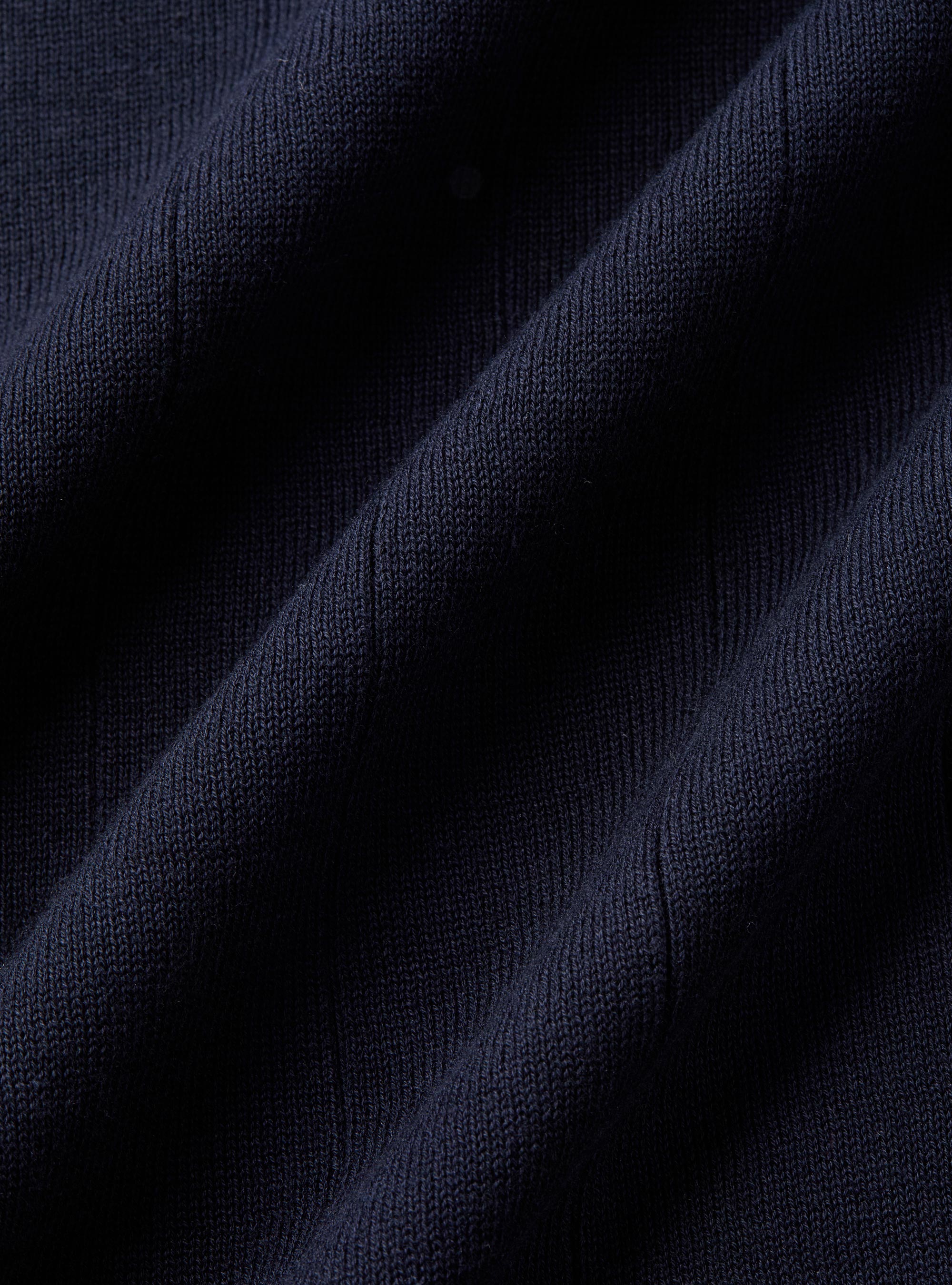 Lang&auml;rmeliges Strick-Poloshirt, NAVY 0218C