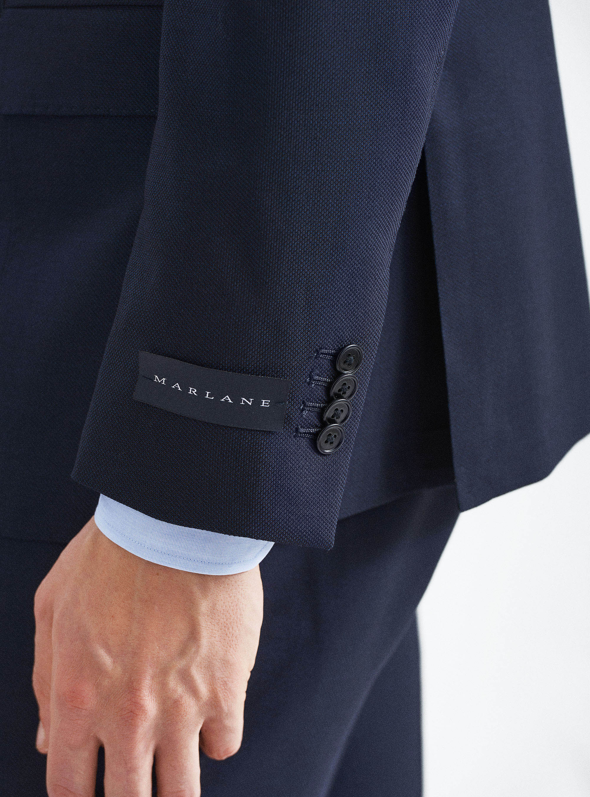 Marlane micro-weave pure wool suit blazer, NAVY BLUE