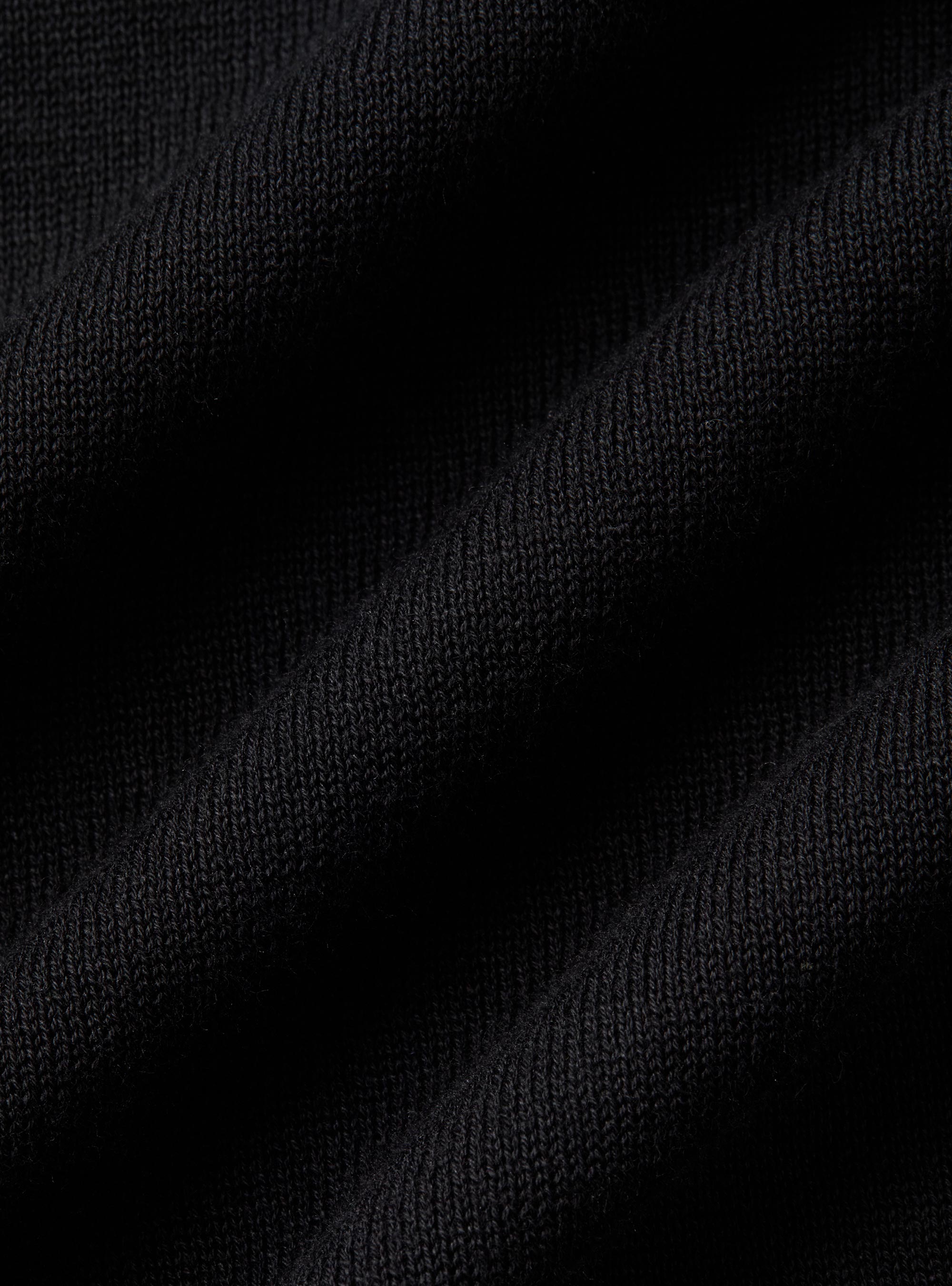 Extra-fine cotton knit polo shirt, BLACK