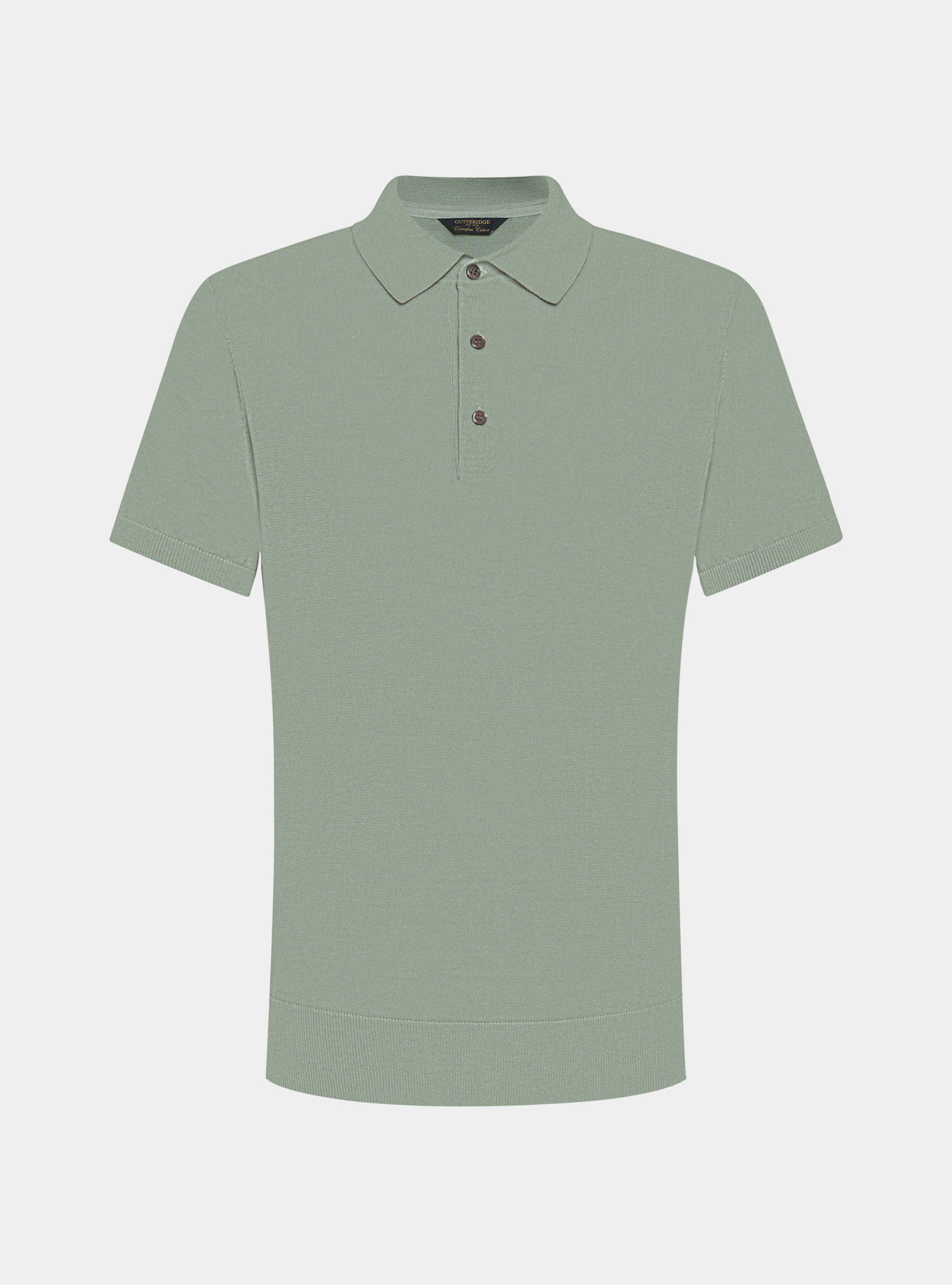 Extra-fine cotton knit polo shirt, SALVIA 0602C