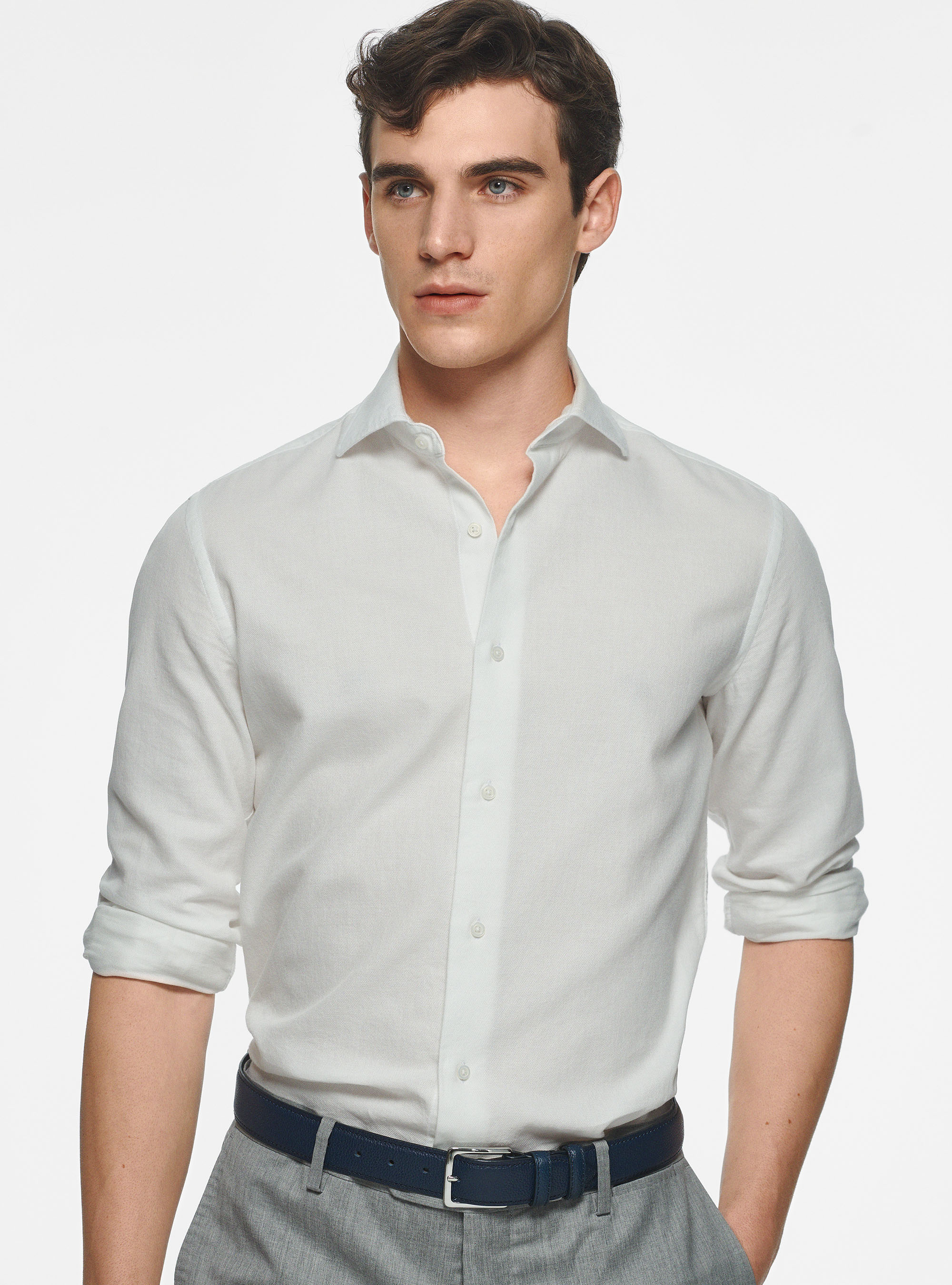 Cotton gauze shirt, WHITE