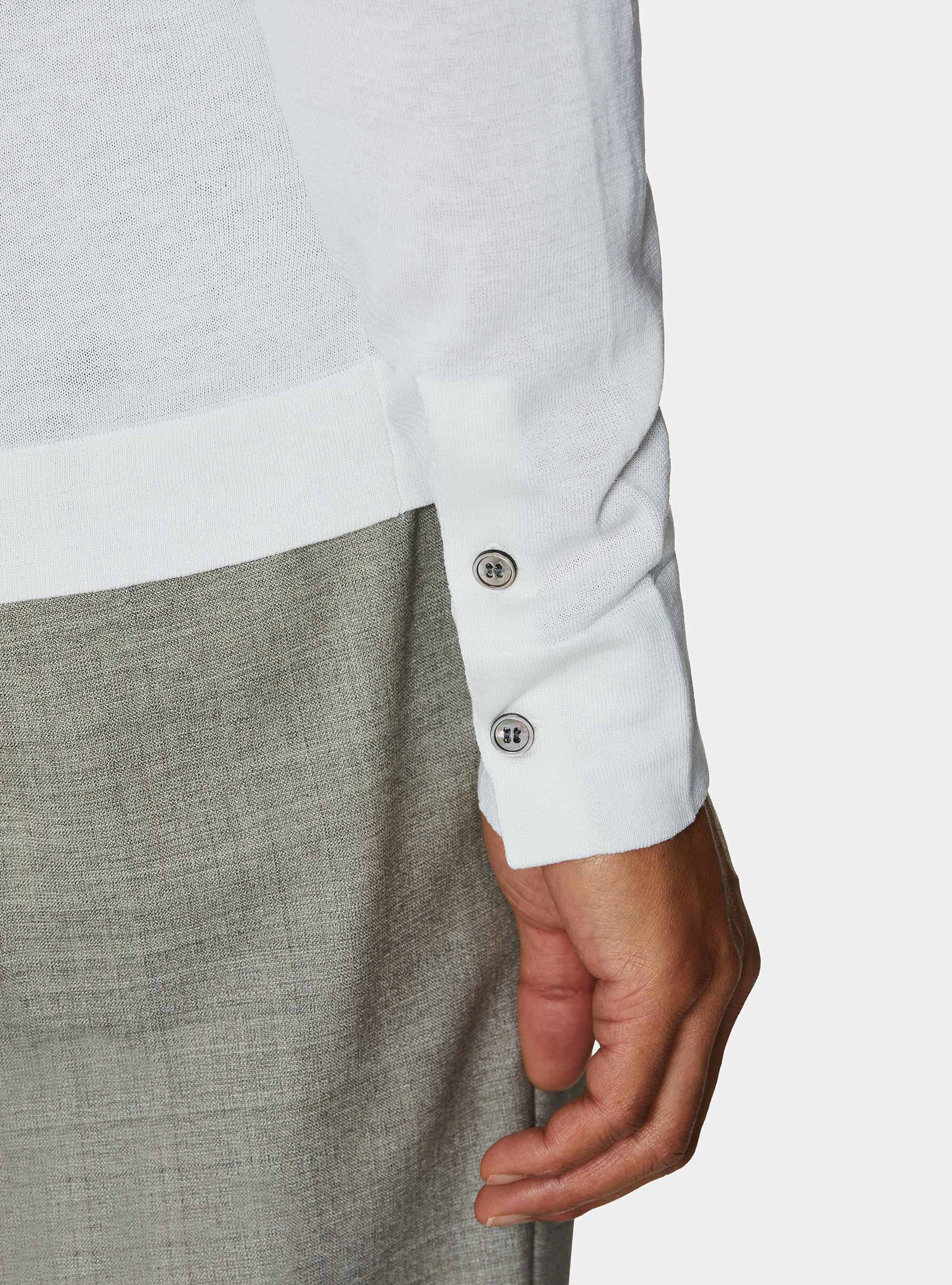 Polohemd aus Baumwolle und Seide, BIANCO 0099C