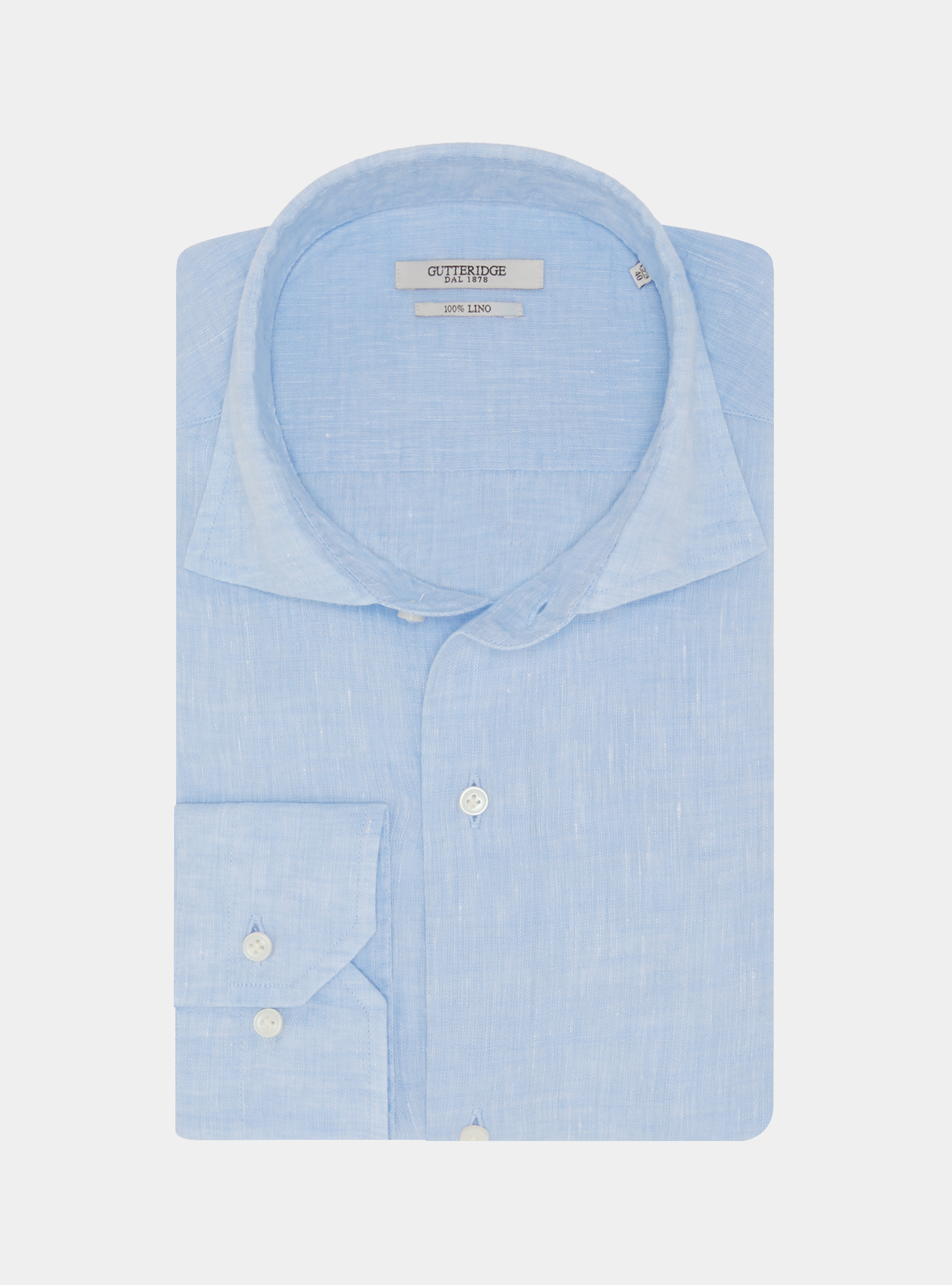 Camicia in puro lino, AZZURRO