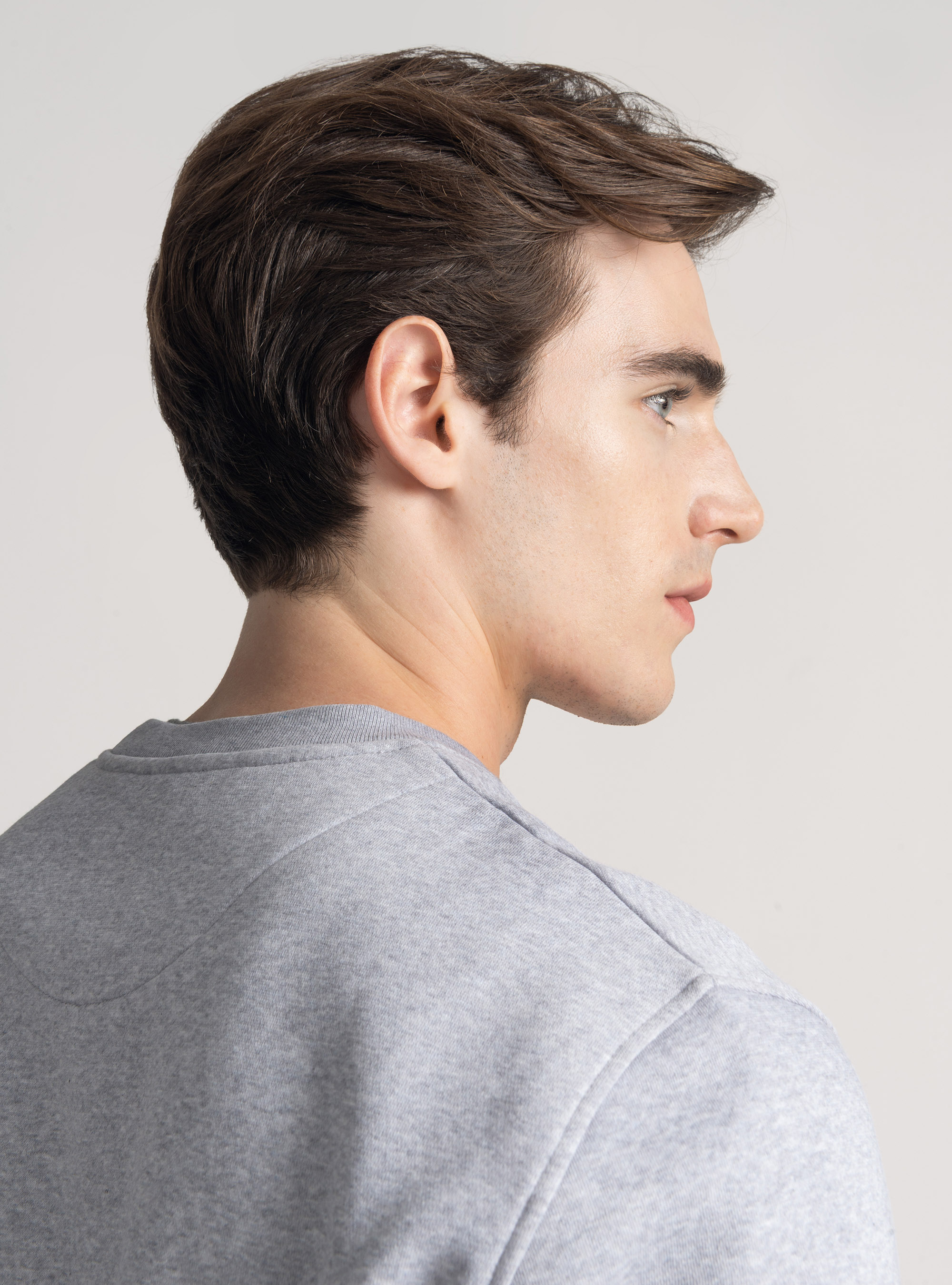 Crew neck sweatshirt with rubberised logo GT01, GRIGIO MELANGE 0151C