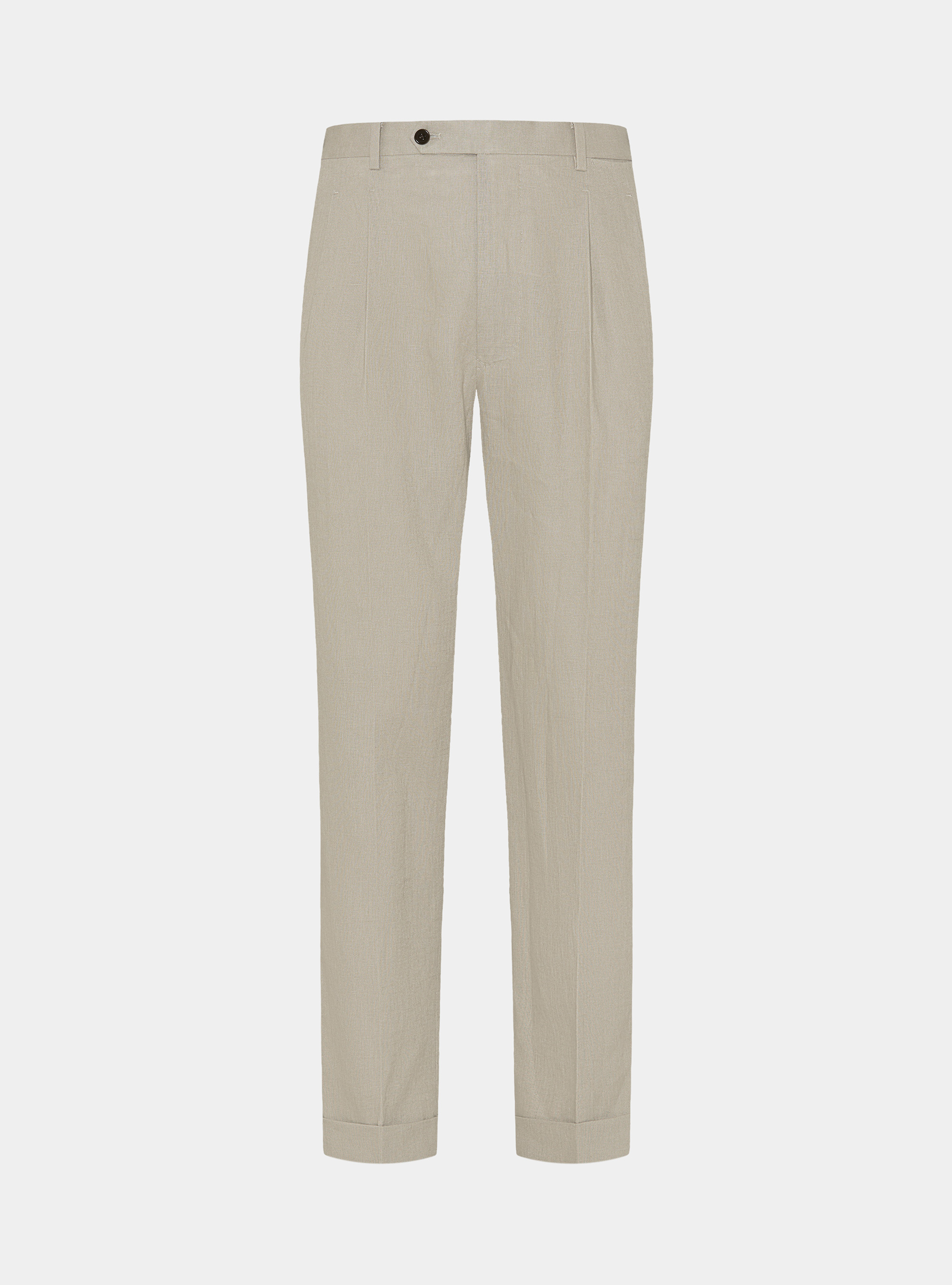 Pure linen double pleat trousers, SAND