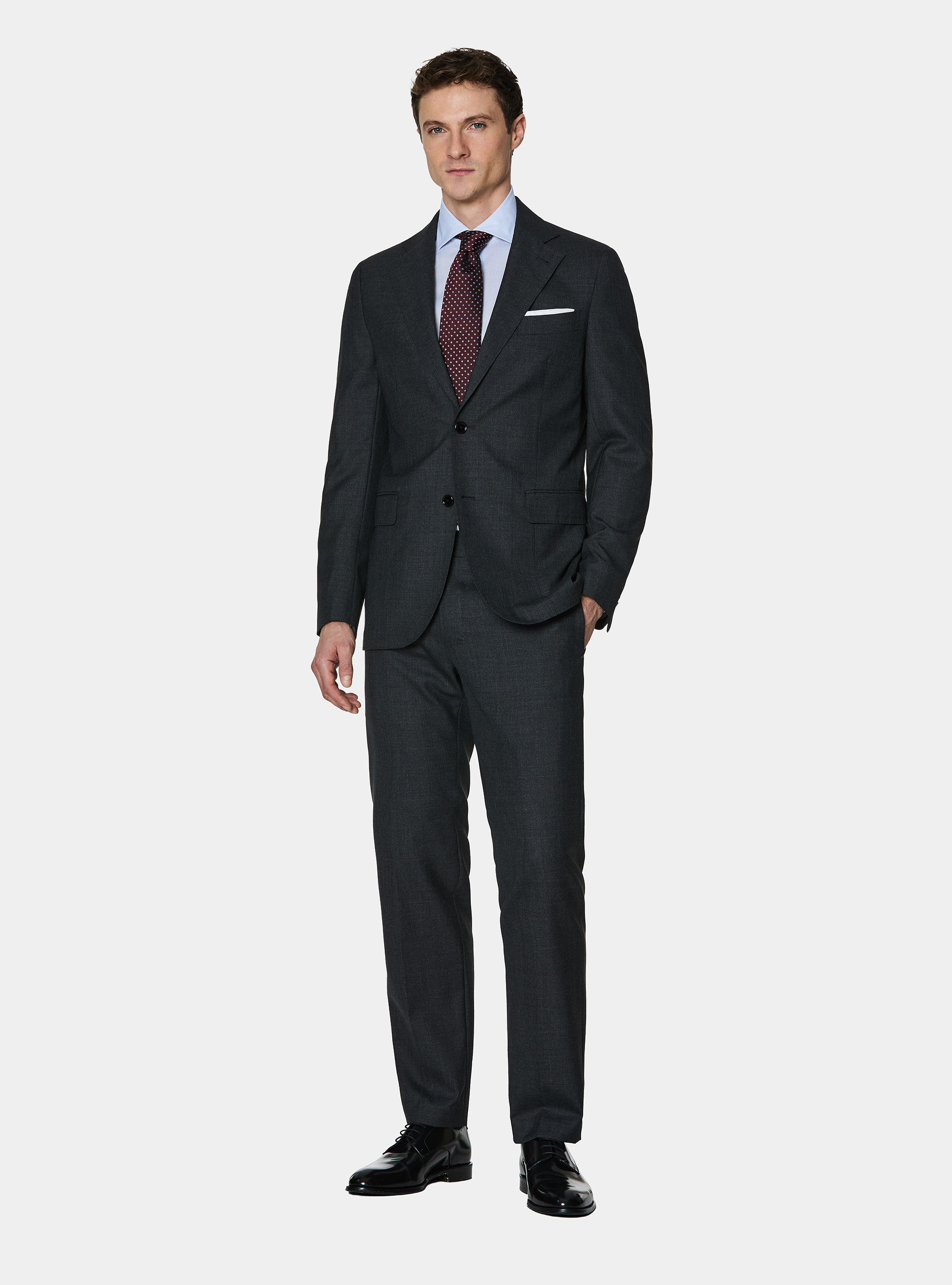 Asphalt wool suit by Vitale Barberis Canonico, 