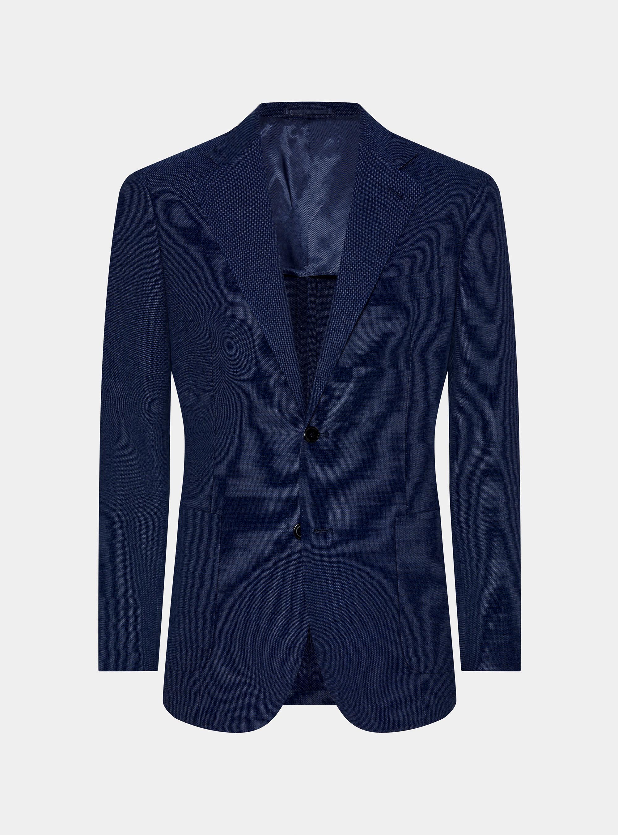 Pure wool hopsack blazer, BLUE