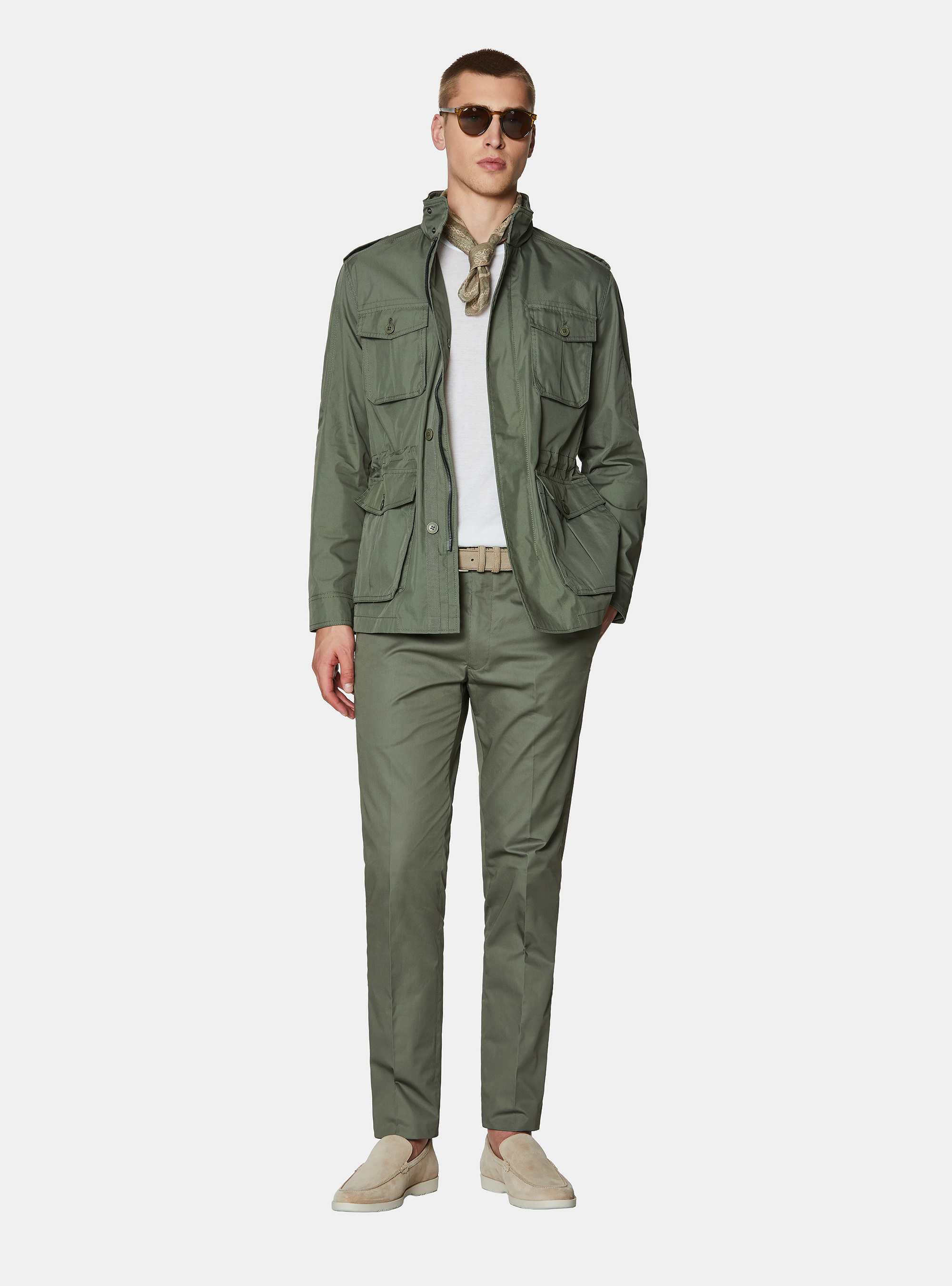 Field jacket in cotton blend twill, SALVIA 0602C