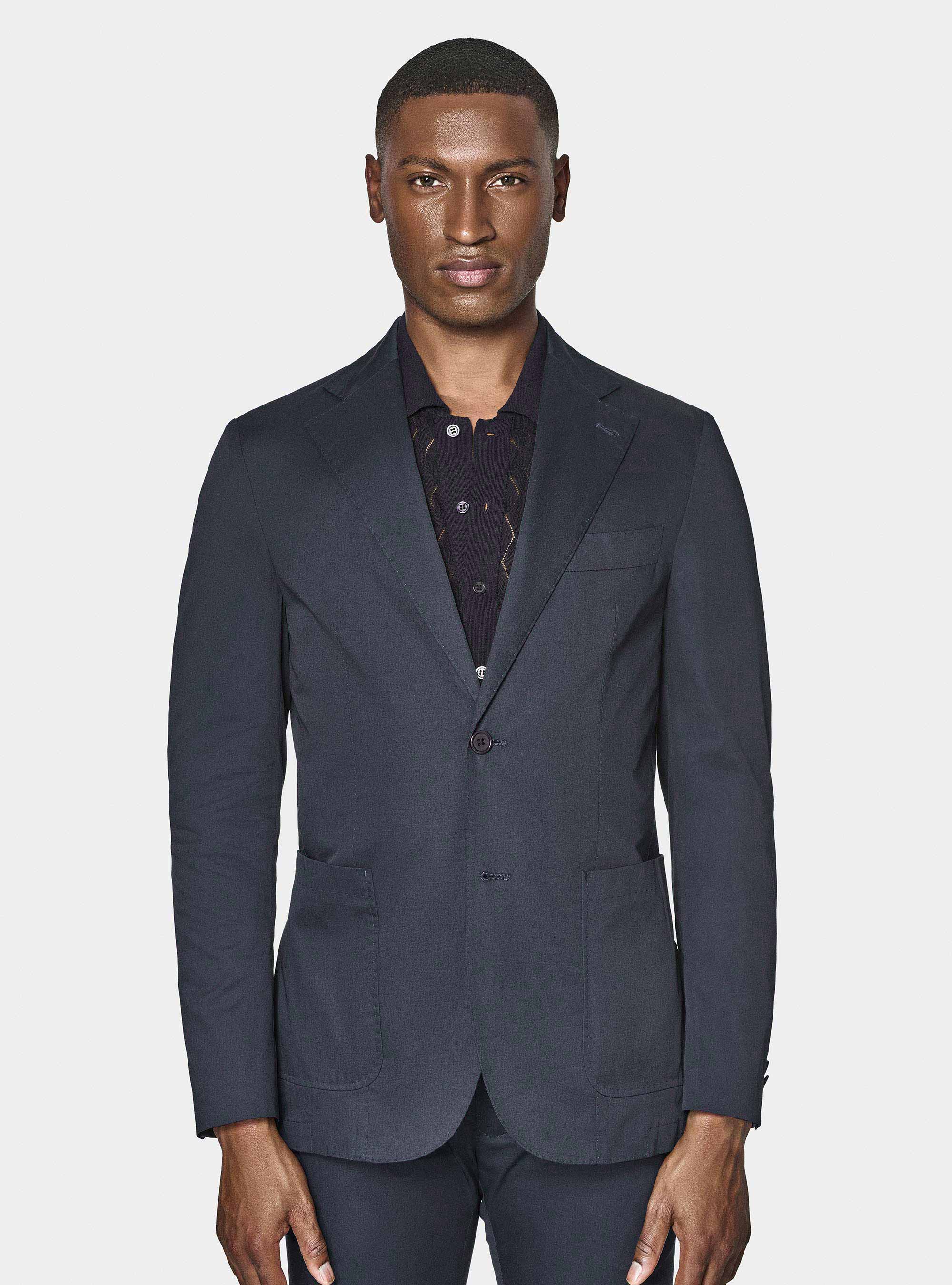 Giacca in cotone popeline, BLU NAVY