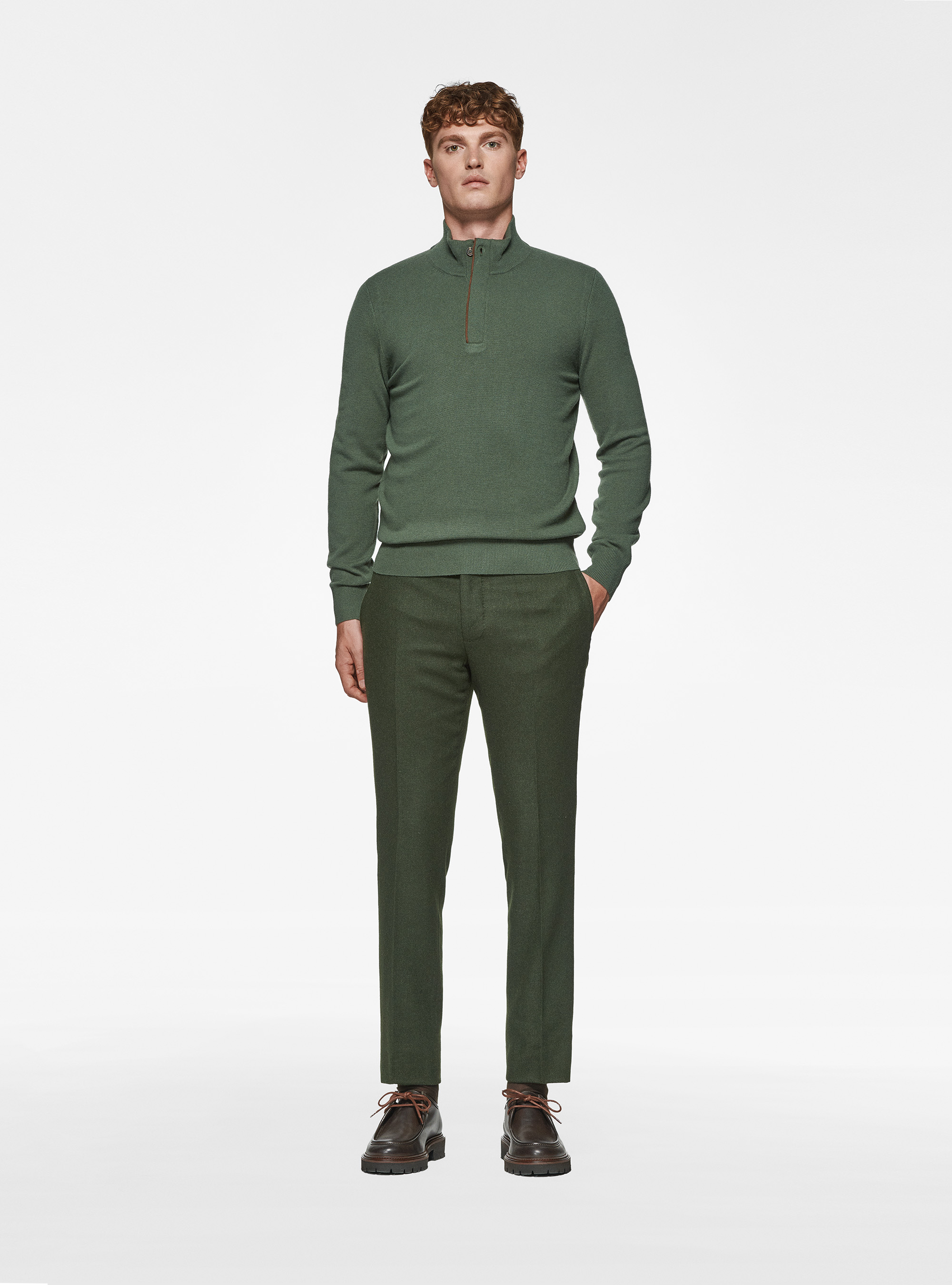 Pantalon en flanelle, VERT
