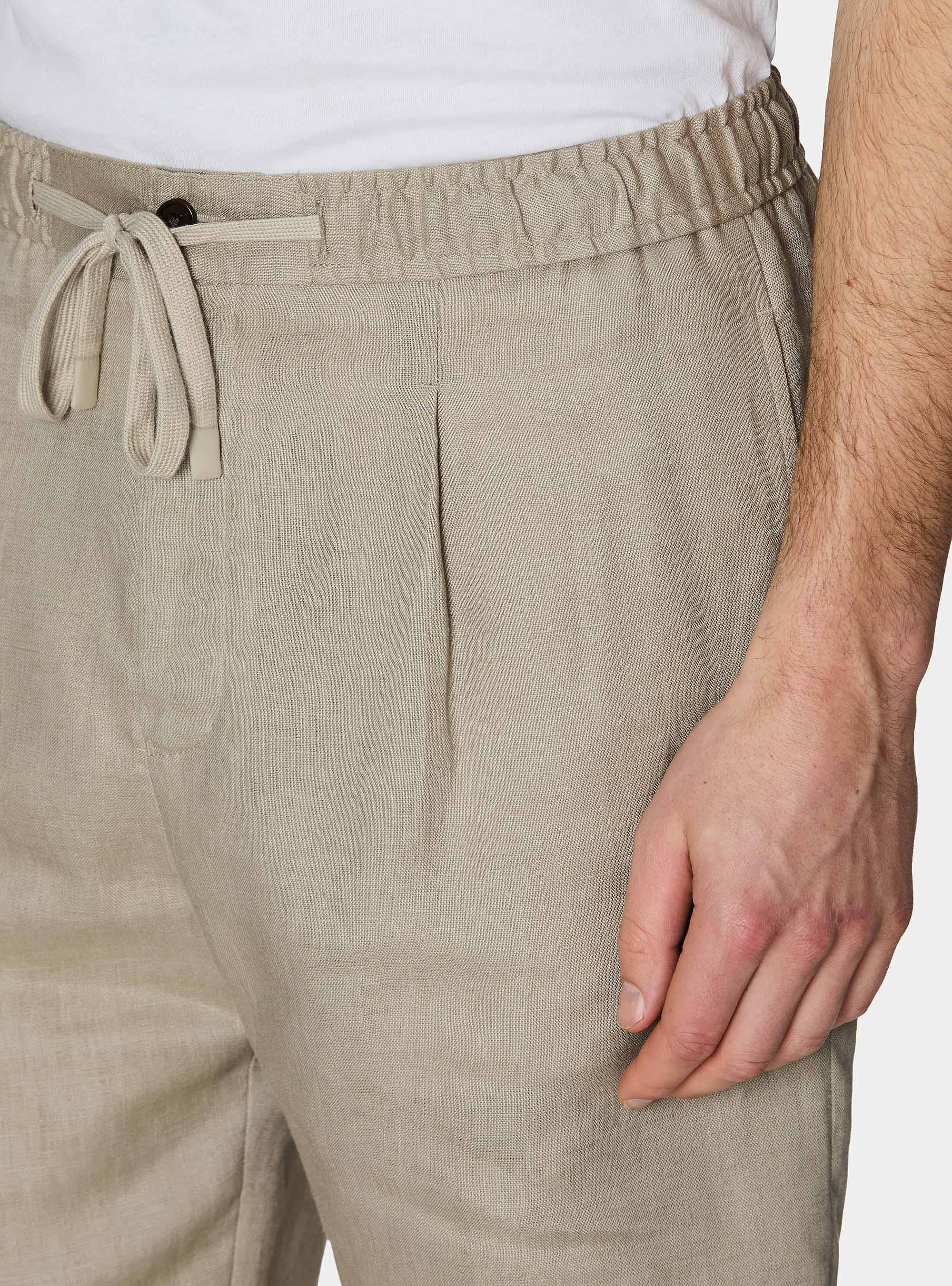 Bermudas de lino con cord&oacute;n ajustable, ARENA