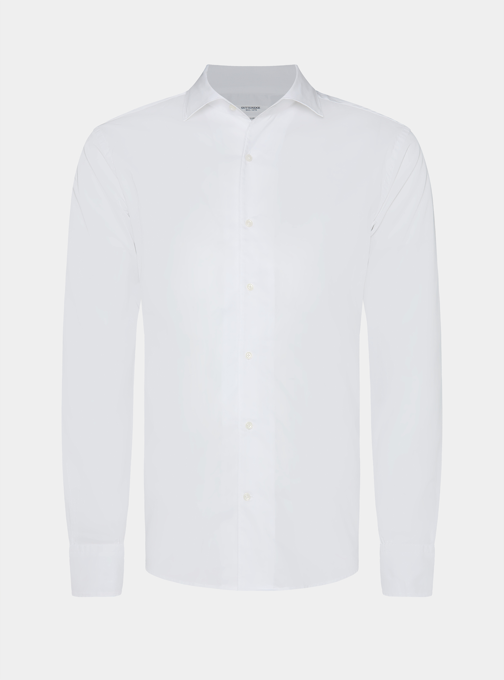 Cotton shirt with placket, WHITE