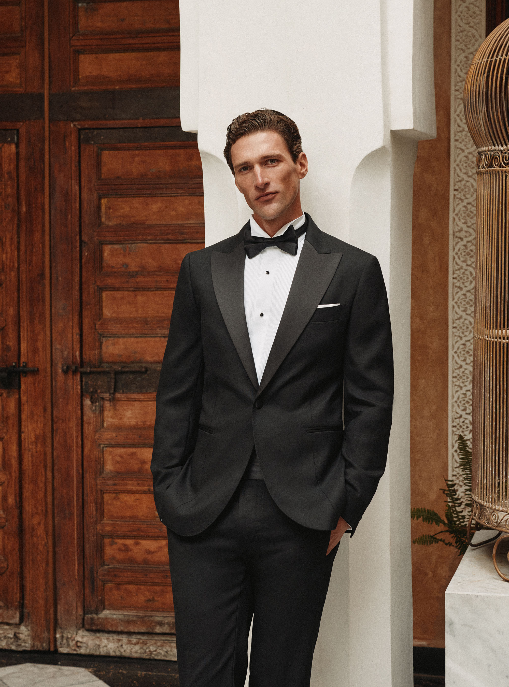 Vitale Barberis Canonico wool tuxedo blazer, BLACK