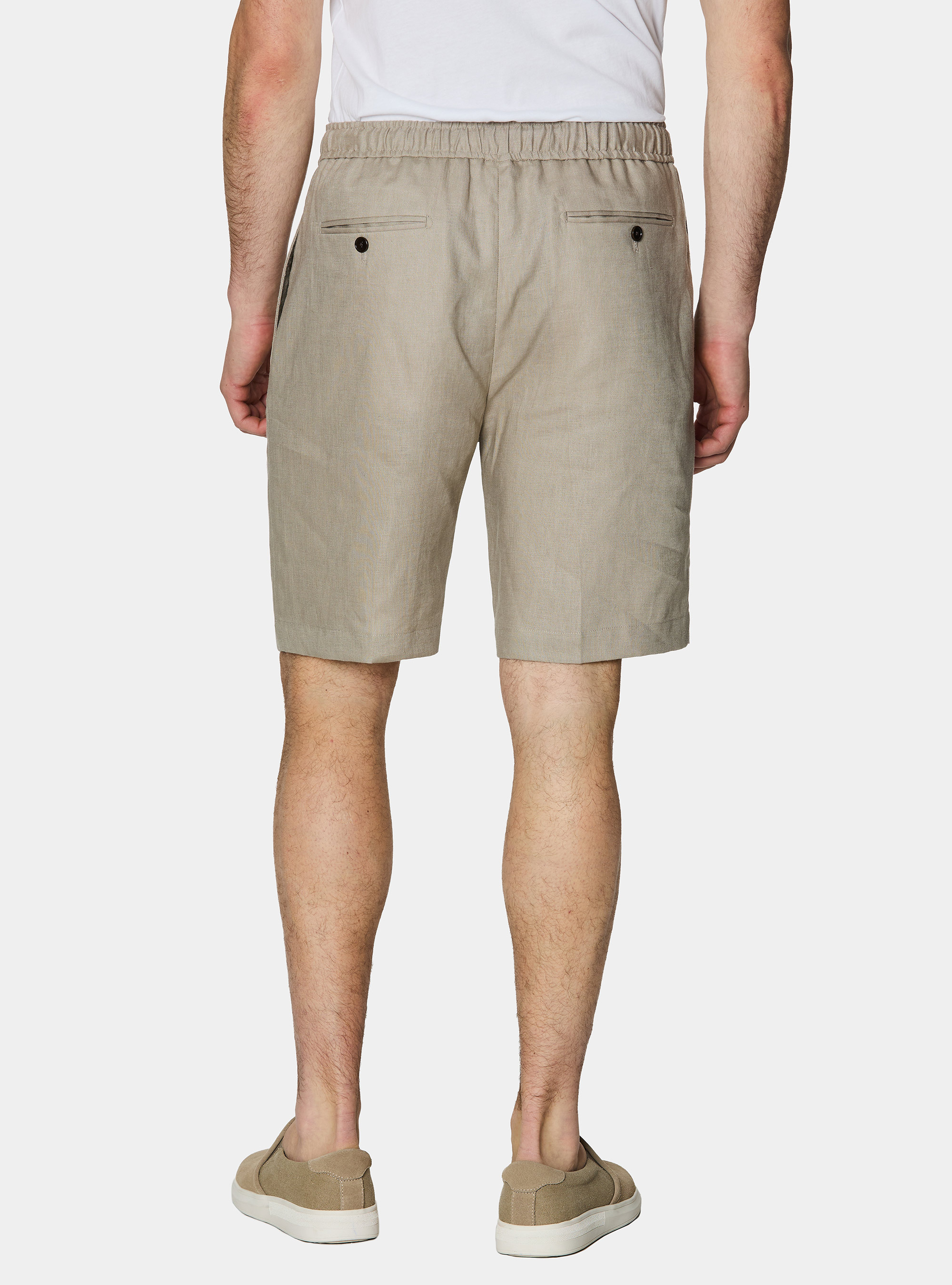 Bermudas de lino con cord&oacute;n ajustable, ARENA