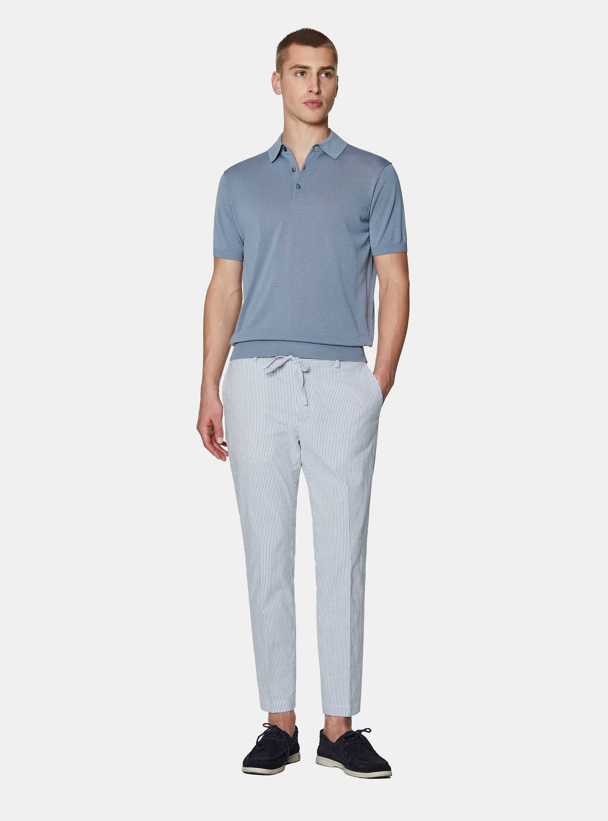 Cotton and silk polo shirt, AVIO 0292C