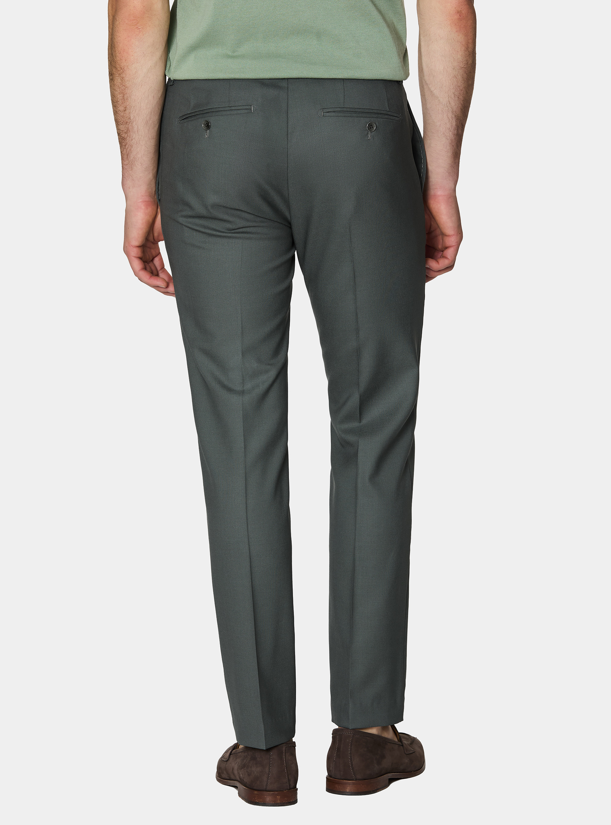 Vitale Barberis Canonico pure wool suit trousers, SALVIA 0602C