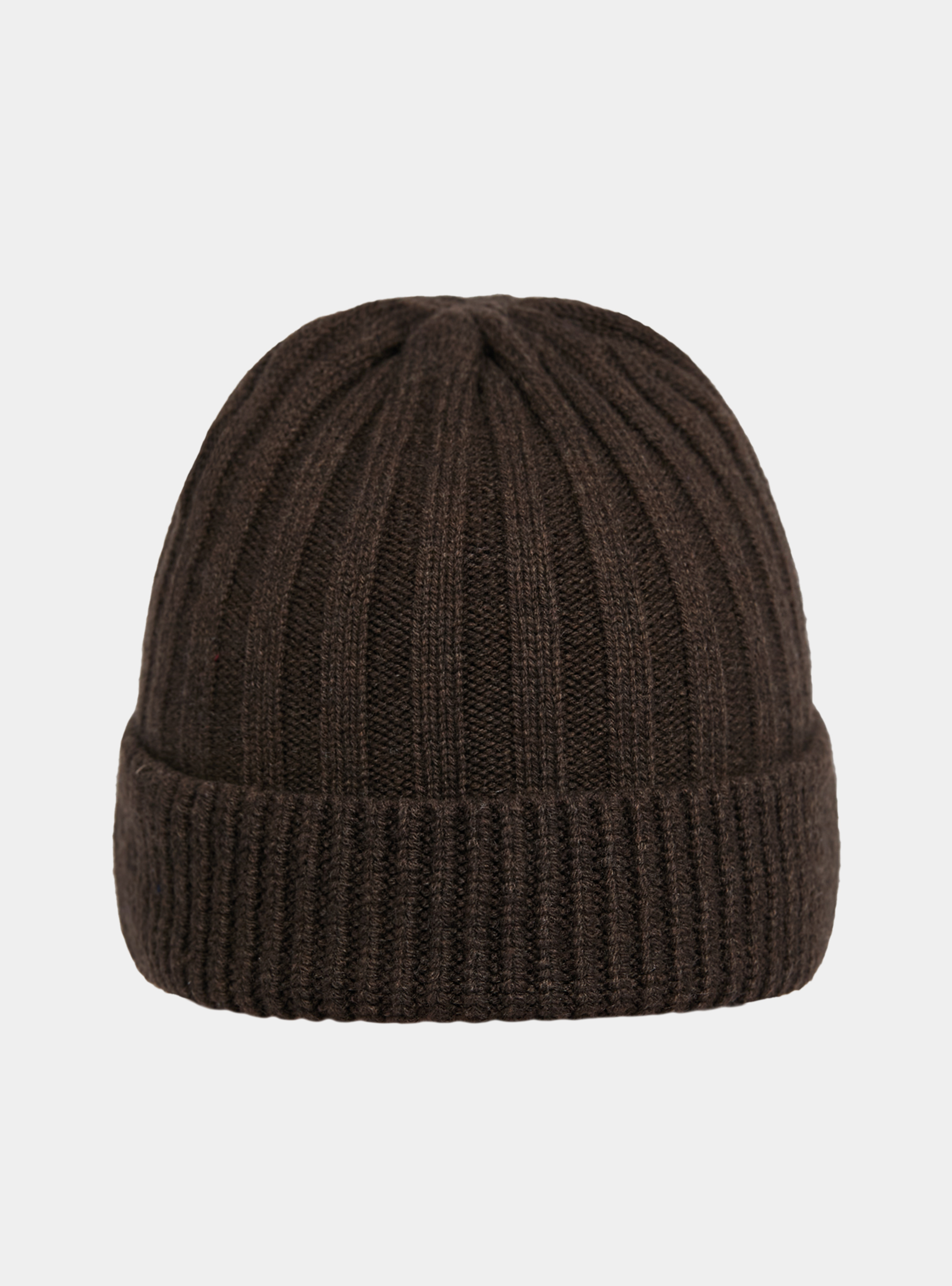 English rib cashmere blend hat, BROWN