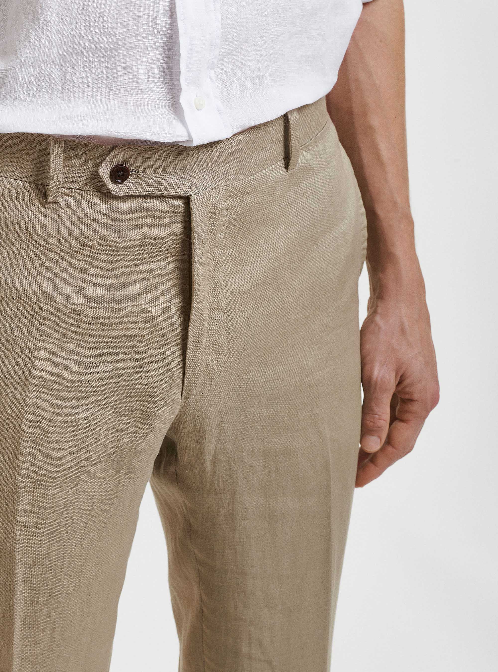 Pure linen suit trousers, MUD