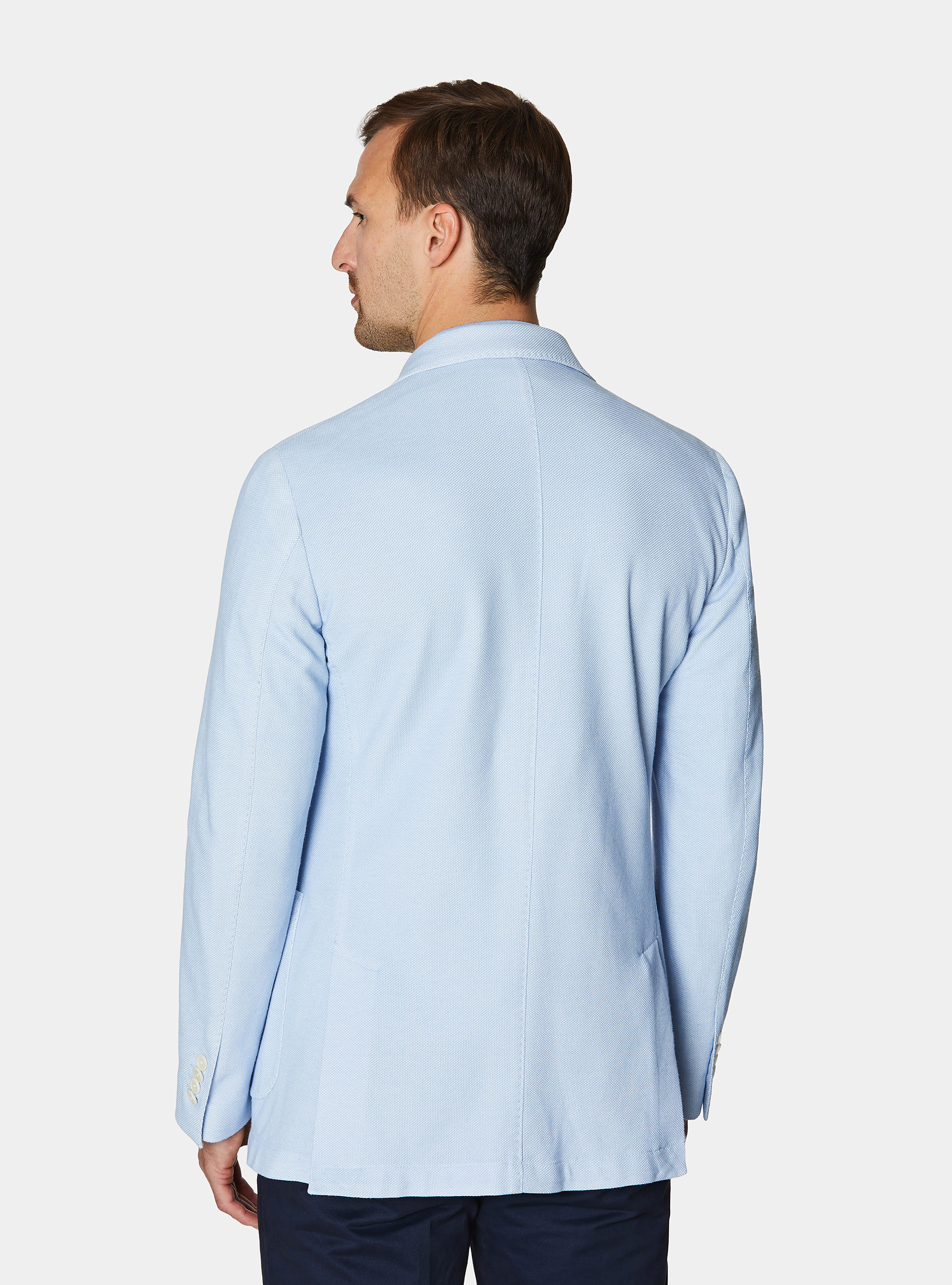 Jerseyjacke aus Baumwollmischung, AZZURRO 0276C