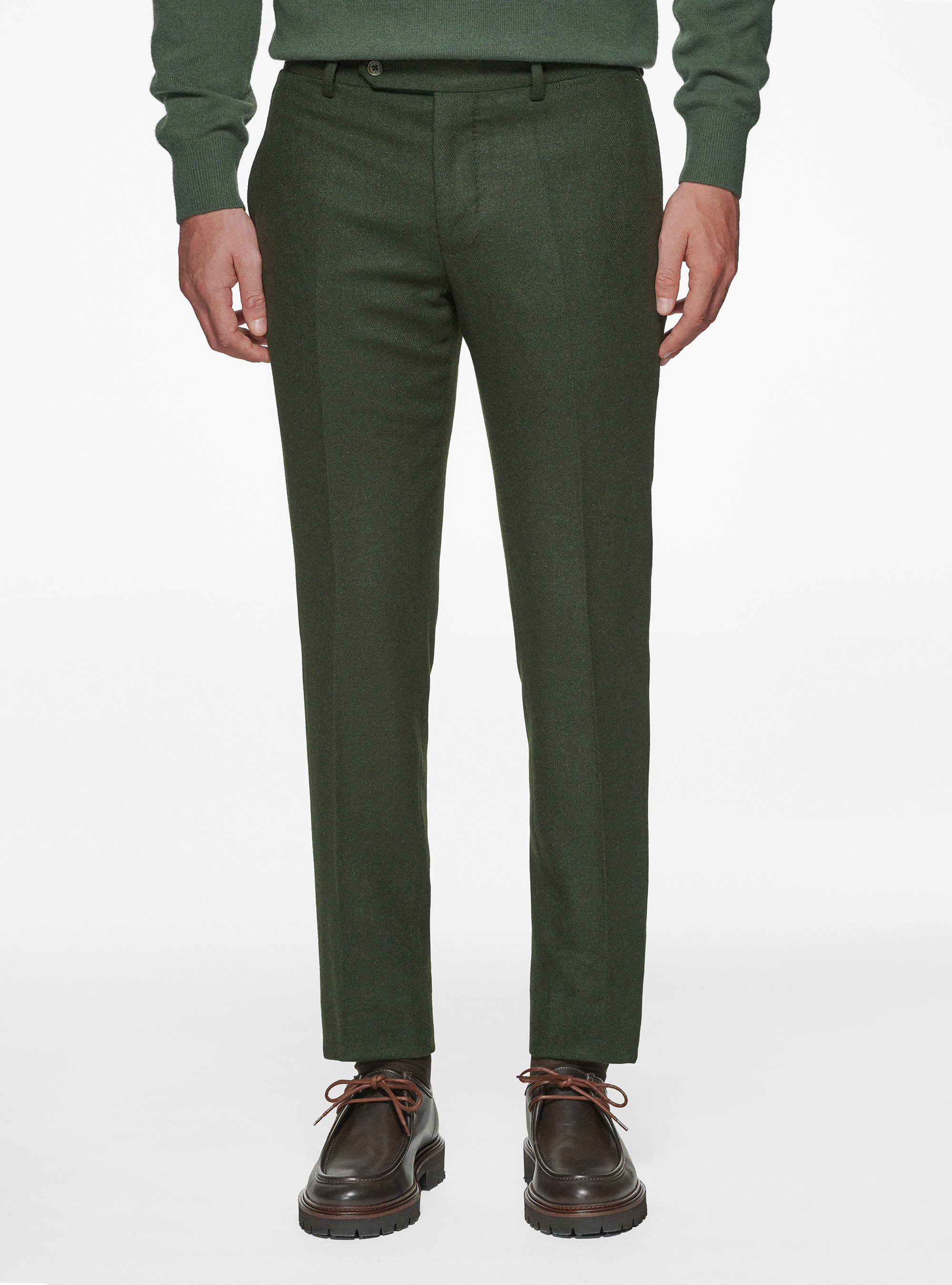 Pantalon en flanelle, VERT