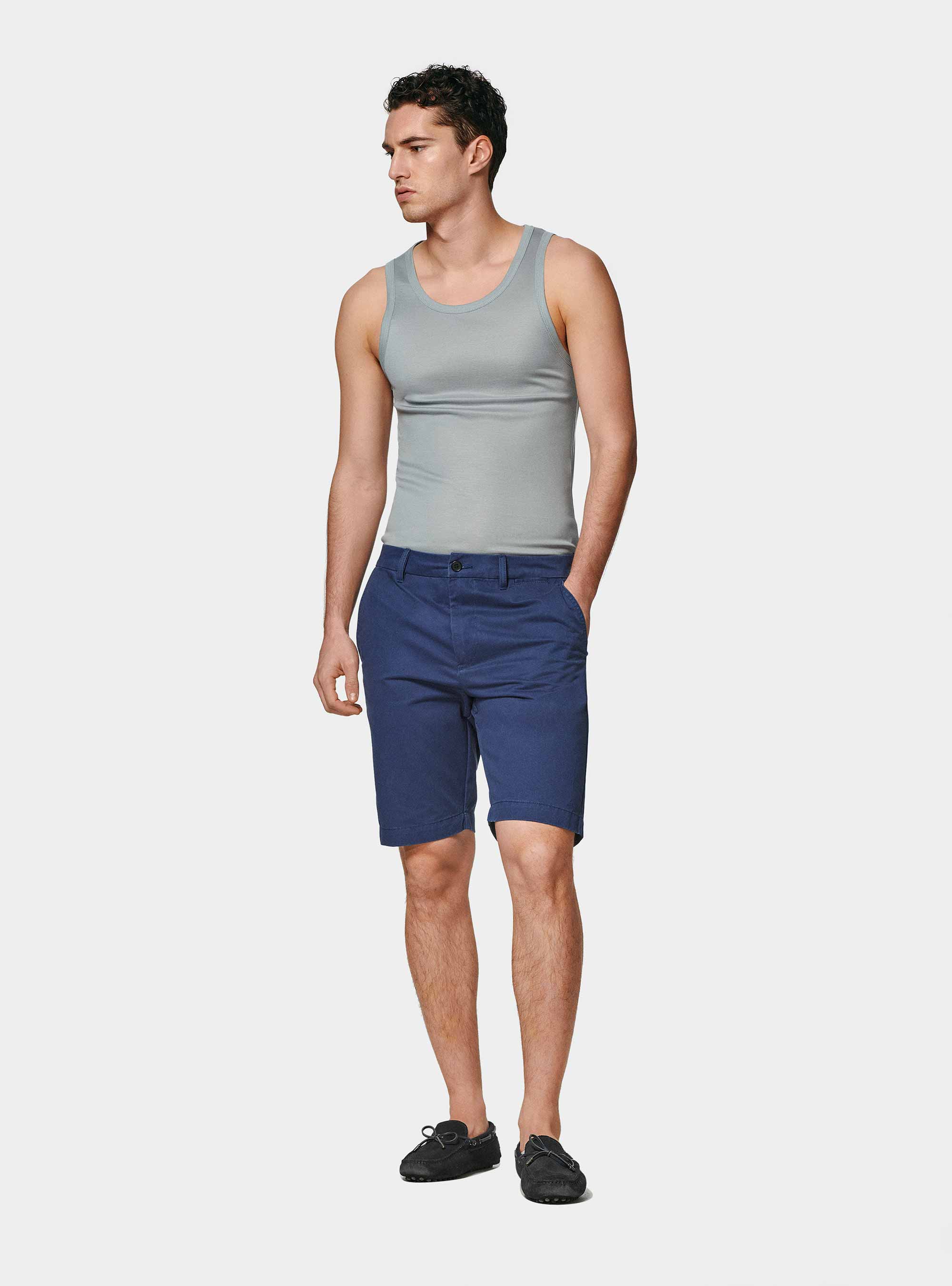 Tanktop aus Baumwollgarn, GRIGIO 0120C