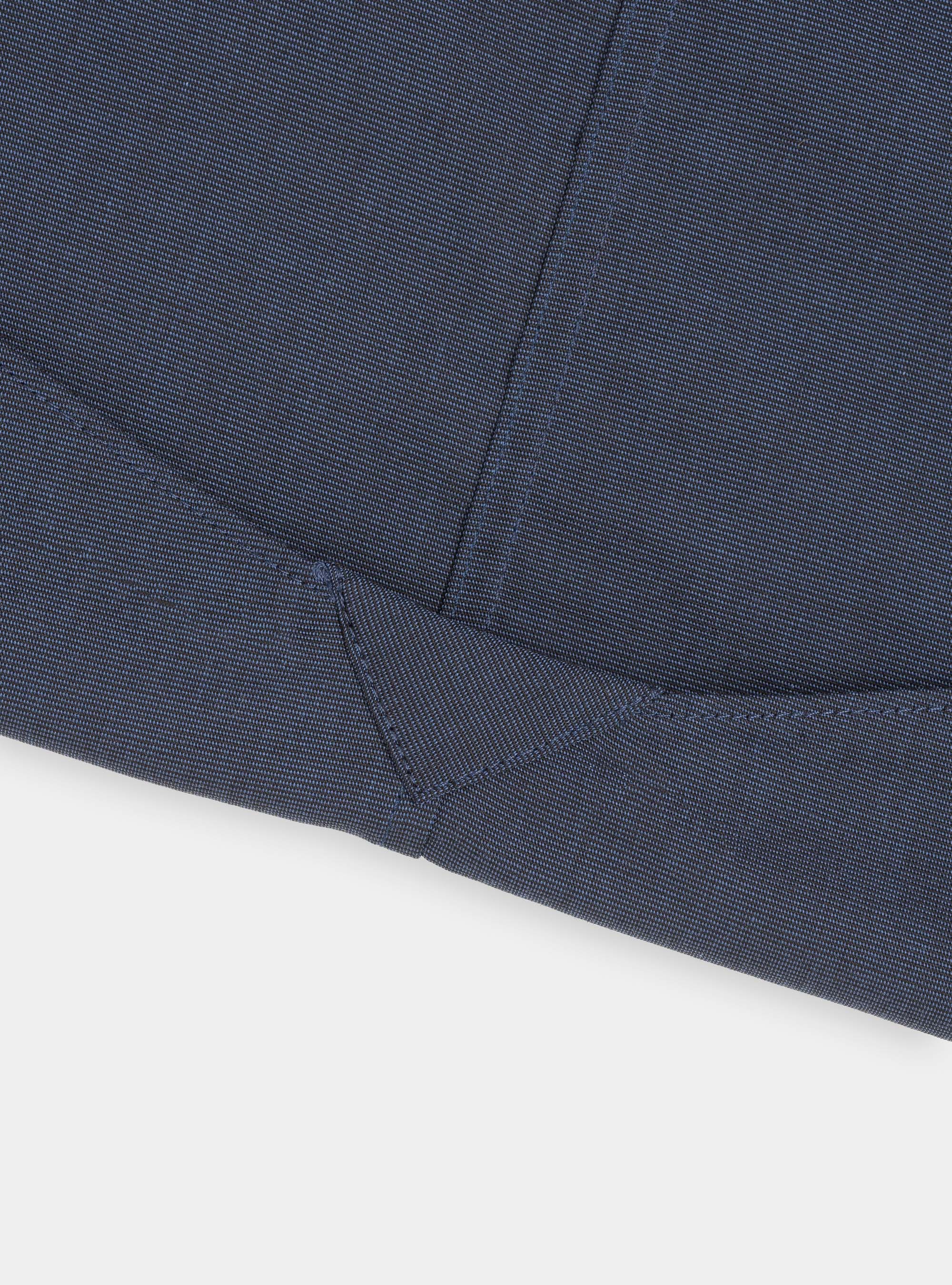 Cotton fil a fil shirt with semi French collar, NAVY BLUE