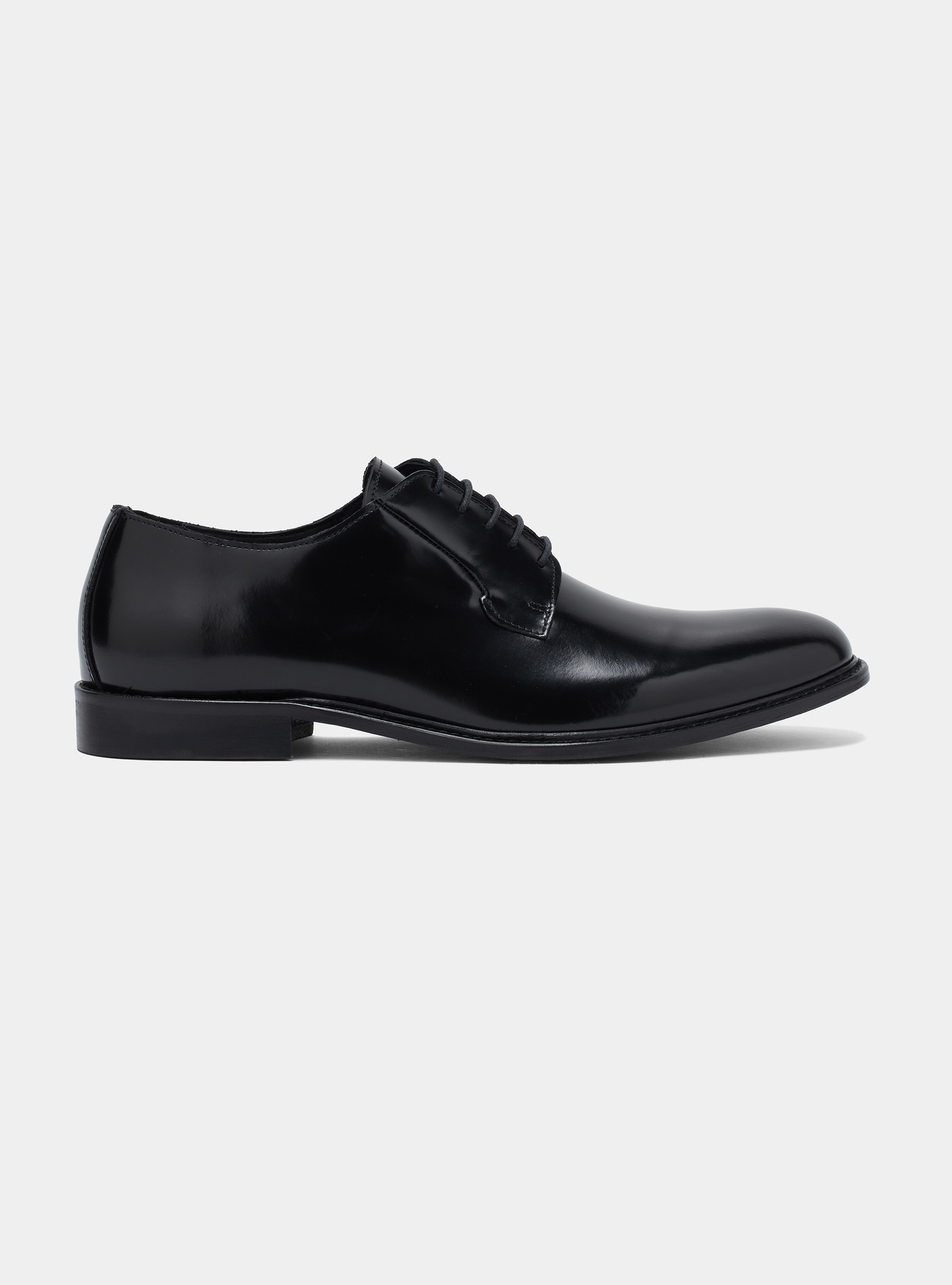 Derby allacciata in pelle abrasivata, NOIR