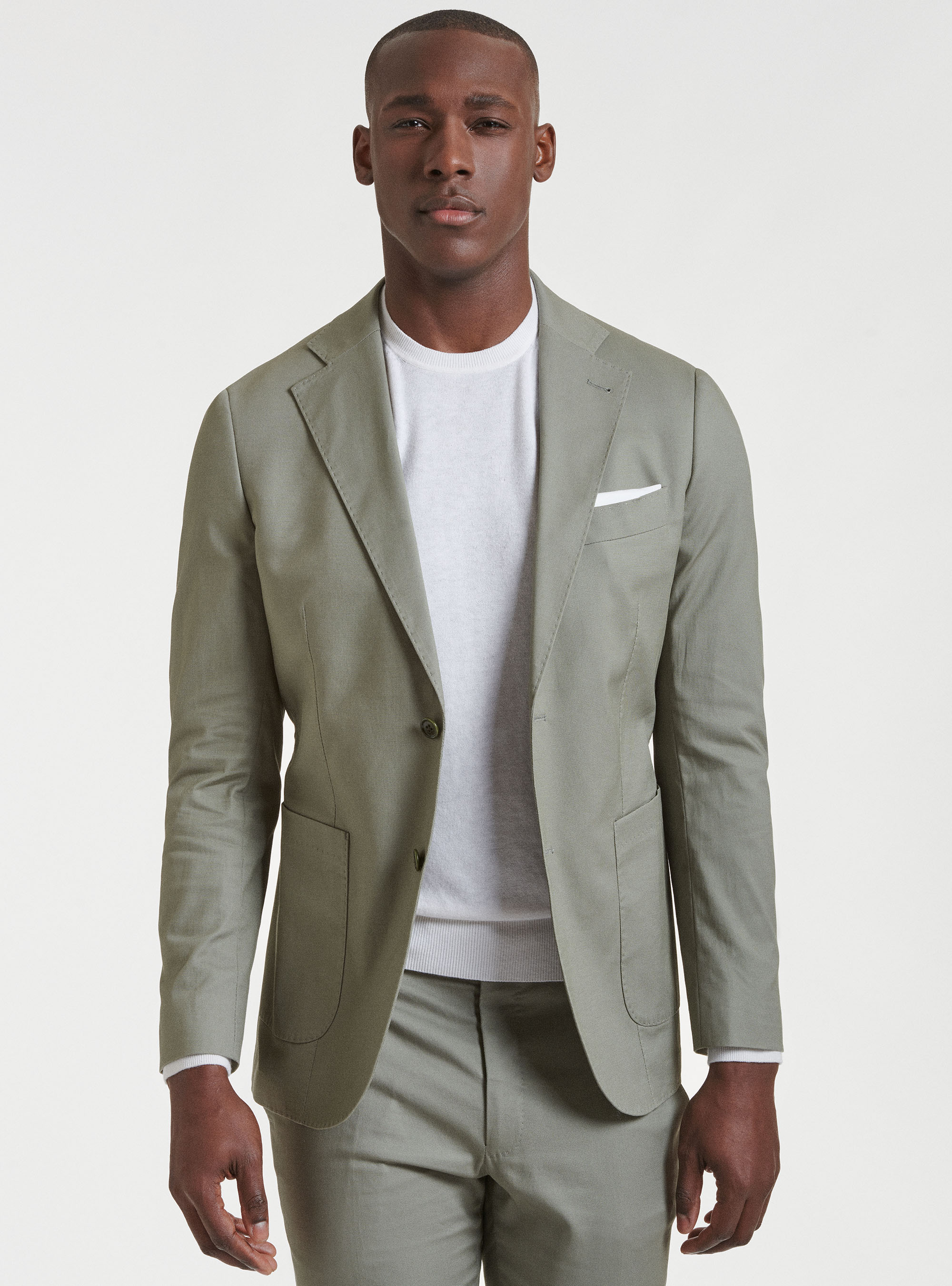 Armoured cotton suit blazer, SALVIA 0602C