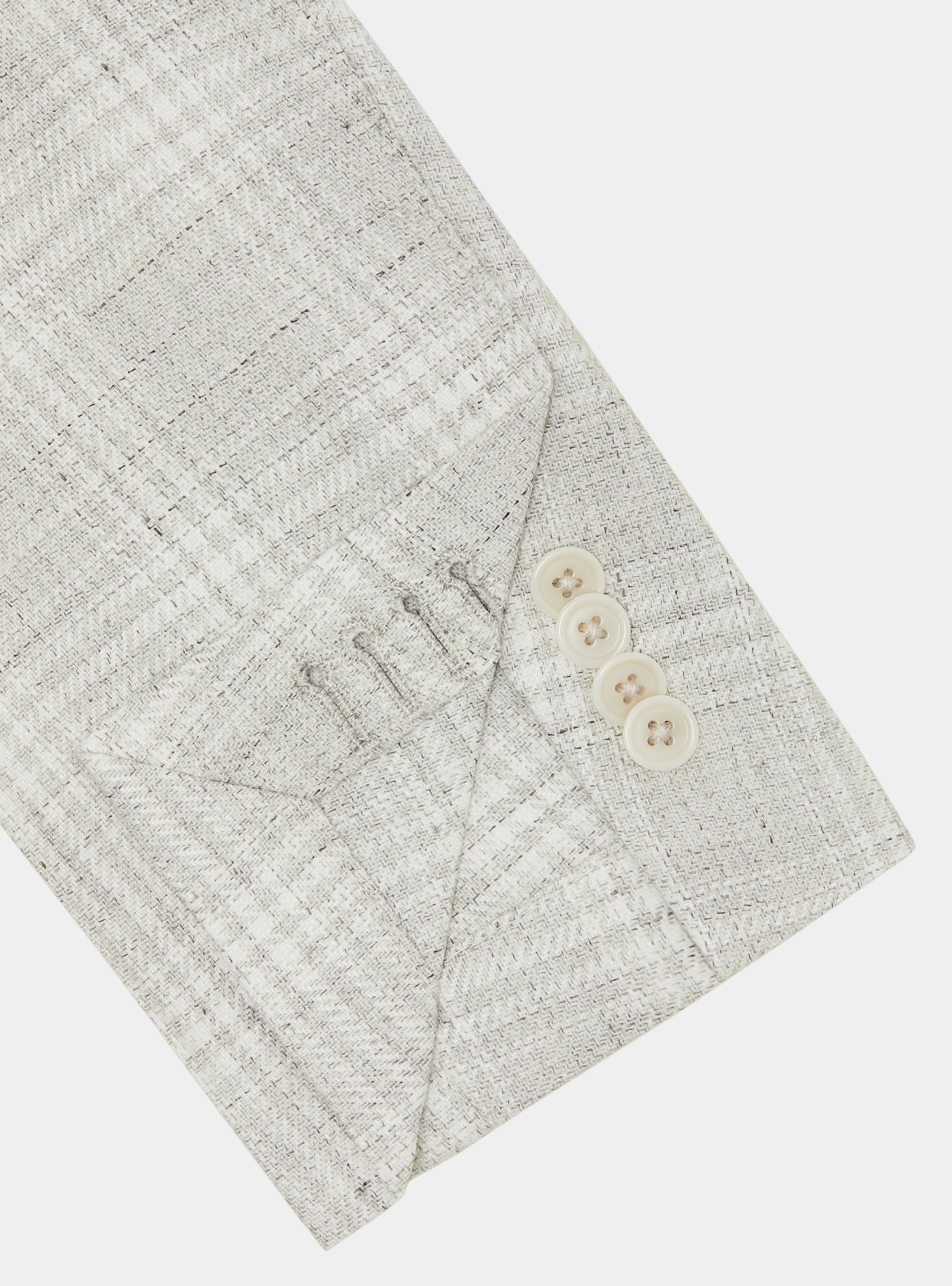 Linen-blend patterned blazer, GRIGIO MELANGE 0151C