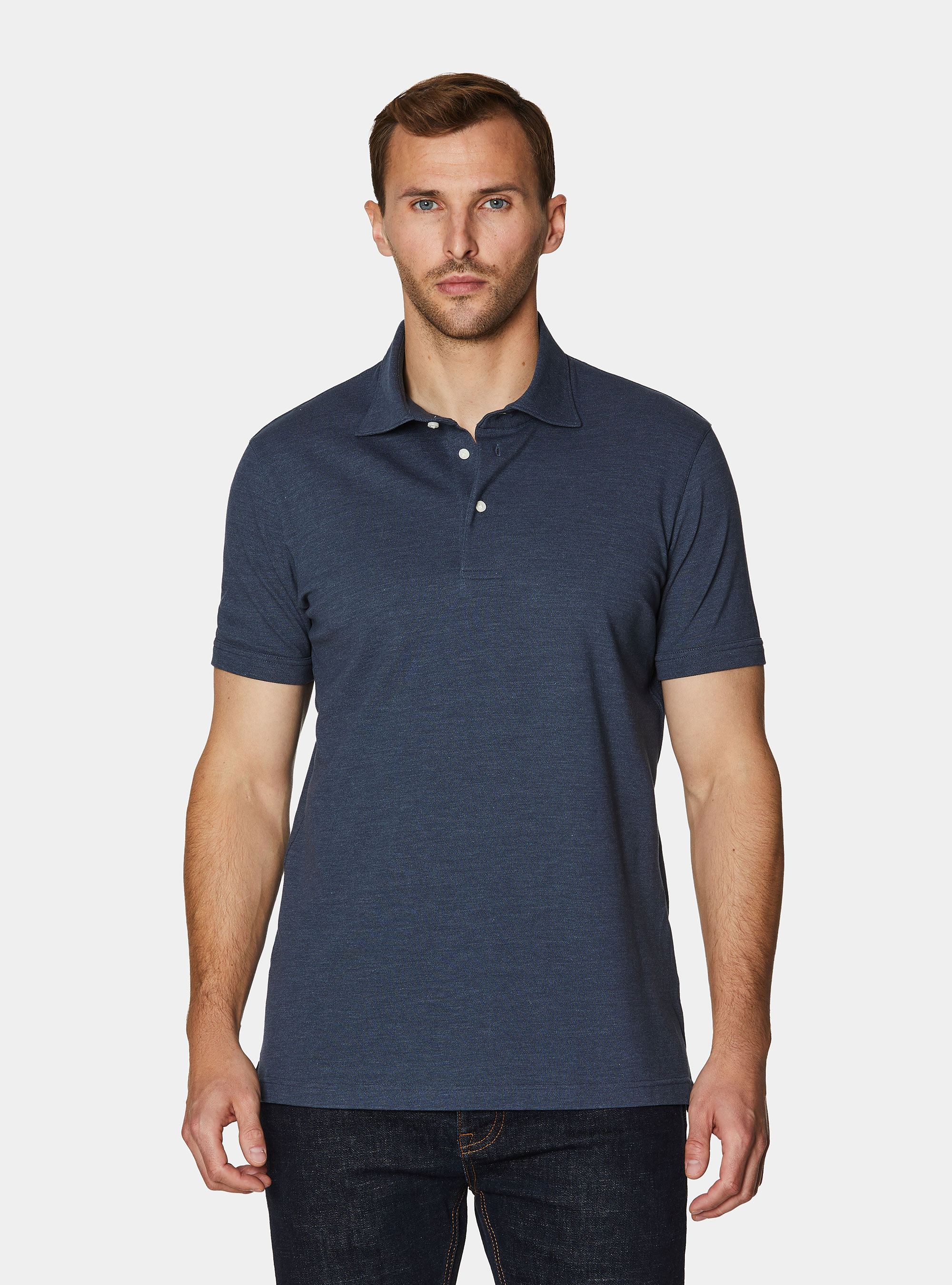 Polo de piqu&eacute; el&aacute;stico GT01, AZUL TINTA